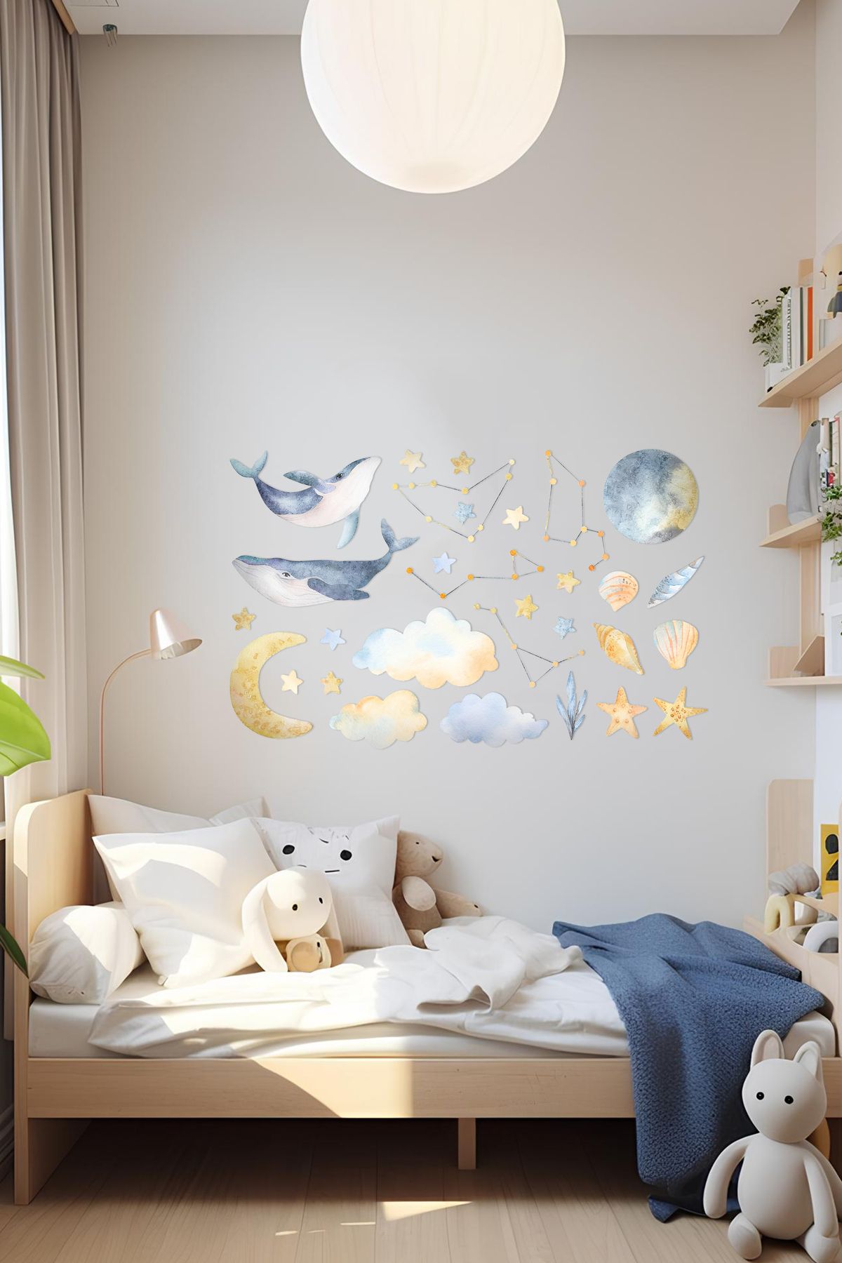 My Think Наклейка на стену Созвездия Луна Звезды Облака Животные Тематическая наклейка на стену для детской комнаты myt057