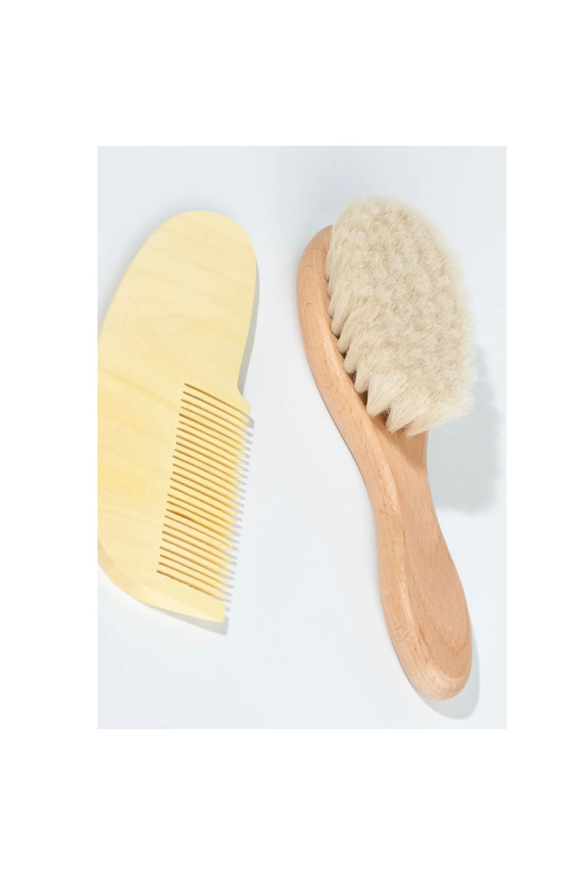 CNGZSHOP-Baby Hair Brush and Lemon Tree Comb Set Newborns, Children's Natural Goat Hair Comb Brush 4