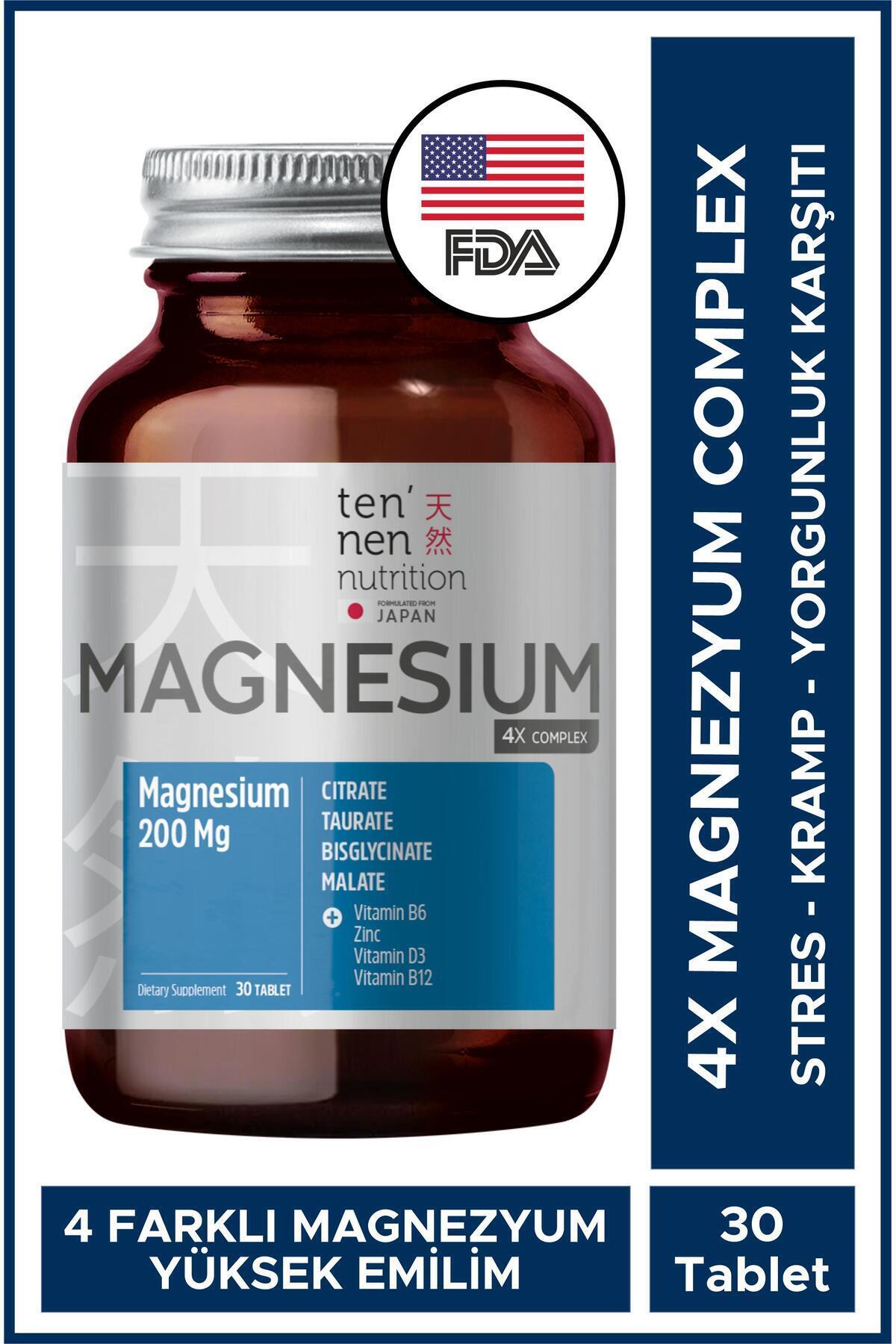 Tennen Nutrition 4X Magnezyum Complex, Vitamin B6, Çinko, Vitamin D