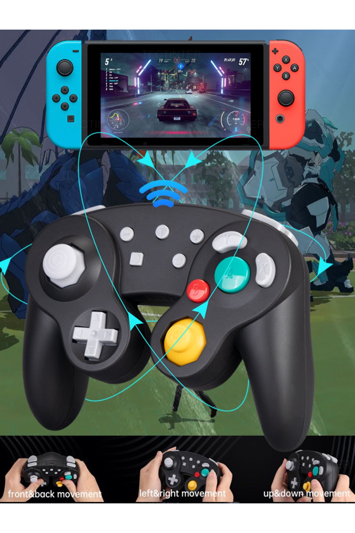 TECTINTER-Support Bluetooth Gamecube Controller Compatible With Nintendo Switch Gamepad For Steam/andriod/p... 8