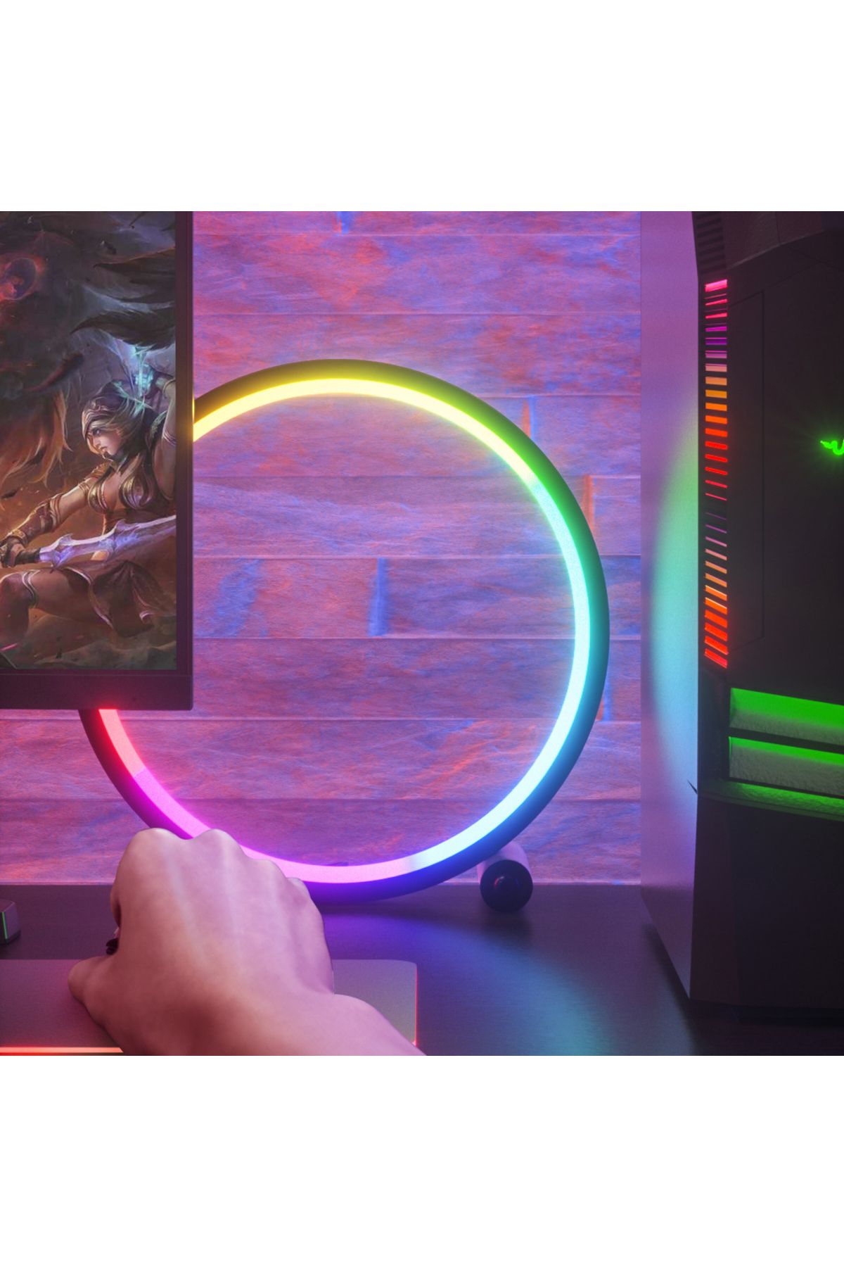 LiHangStar-Smart LED Night Light RGB Desktop Atmosphere Desk Lamp Bluetooth APP Control Suitable for Game Ro... 7
