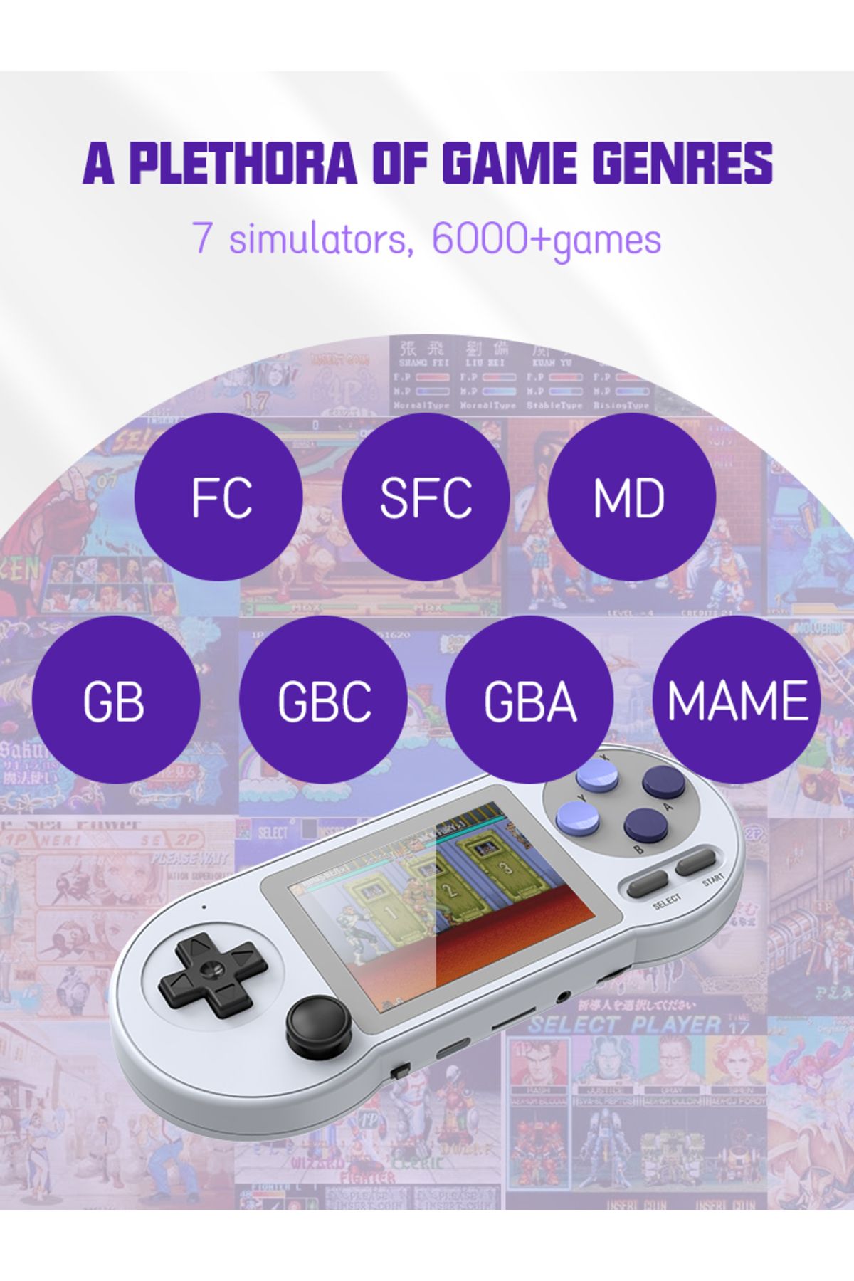 VILCORN-SNPRO 3 Inch IPS Handheld Game Console Mini Portable Retro Gaming Consoles 10000 Games AV Output ... 3