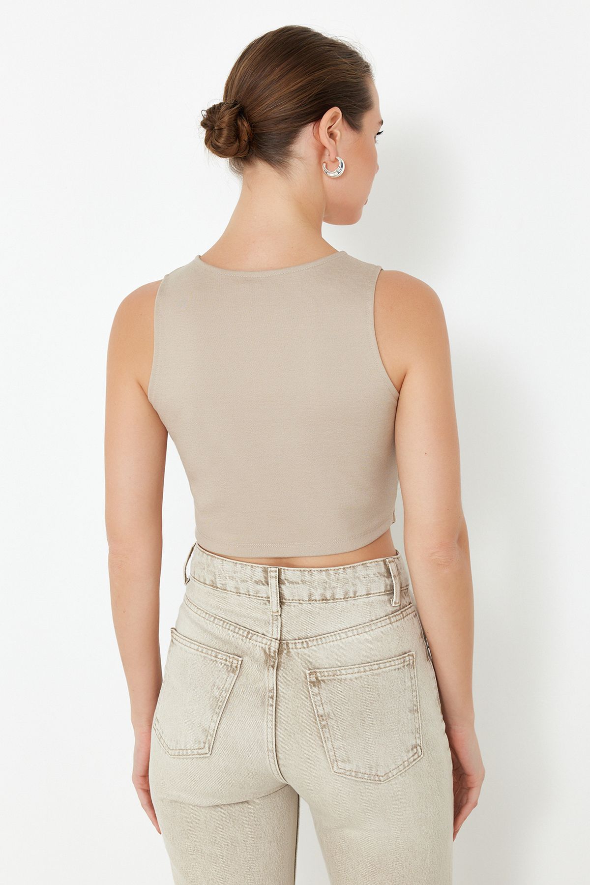 Trendyol Collection-Жилет з норки на ґудзиках з V-подібним вирізом RegularNormal Fit Stretch Orme Жилет TWOSS23YE00037 6