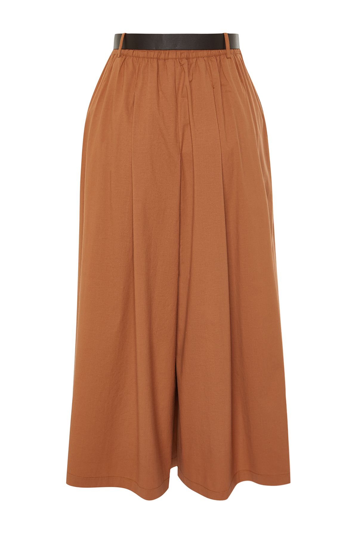 Trendyol Collection-Tkané kalhoty hnědého sukně s páskem TWOSS24PL00133 8