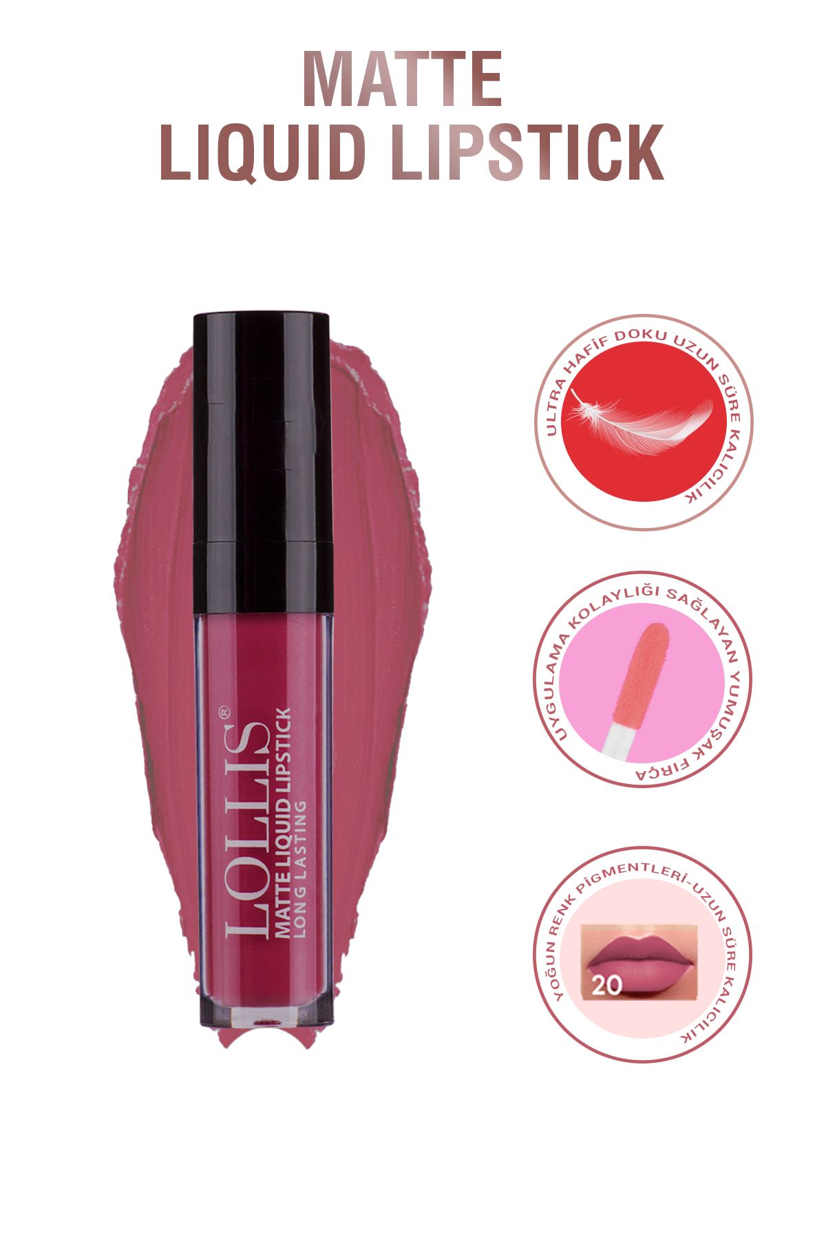 رژ لب مایع مات 20 / رژ لب مایع مات 20 Lollis
