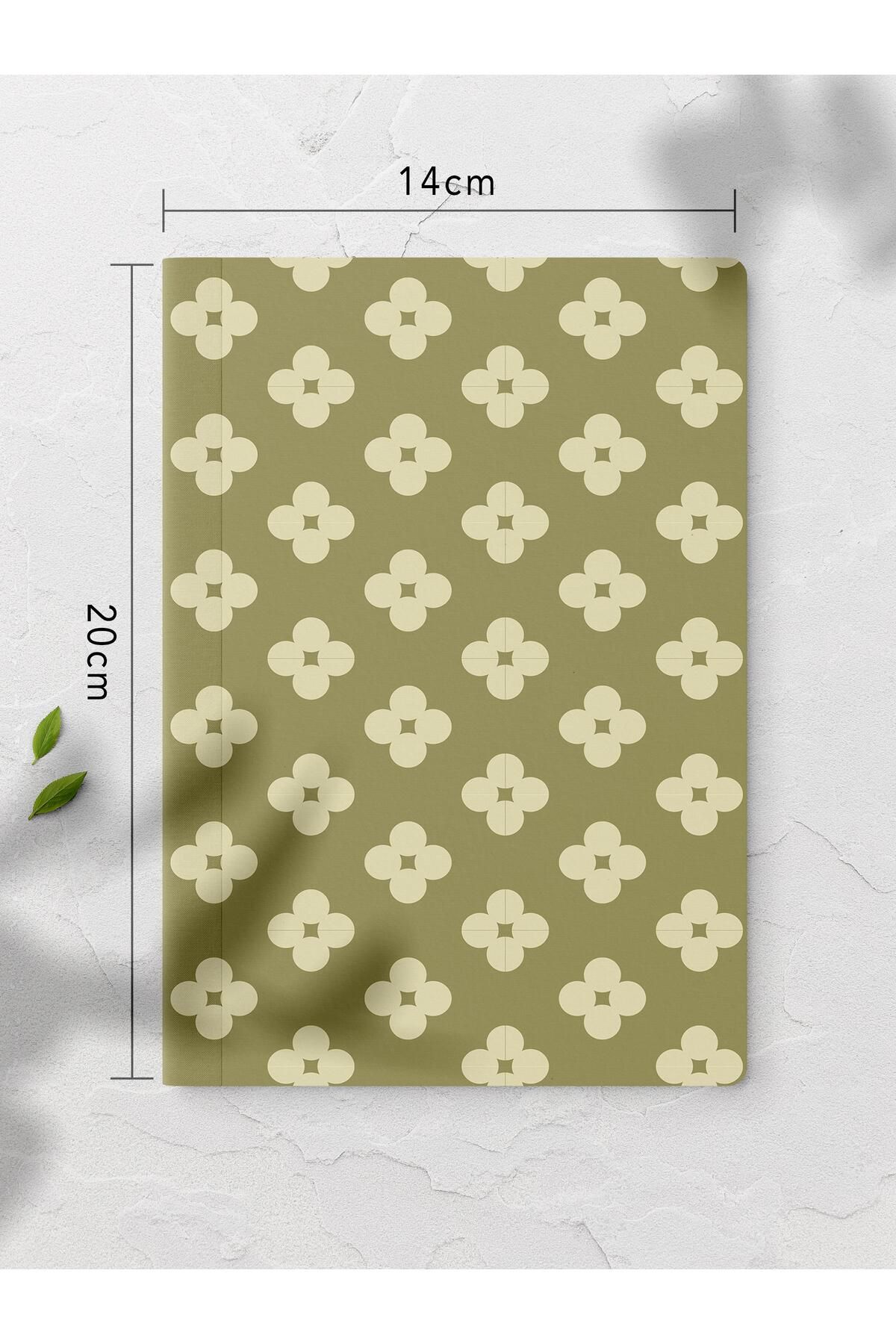 Postifull-Unlined Notebook, Dark Green Patterned Notebook, Notepad, Intellect and Memory Notebook, 64 Pages, 14*21cm 2