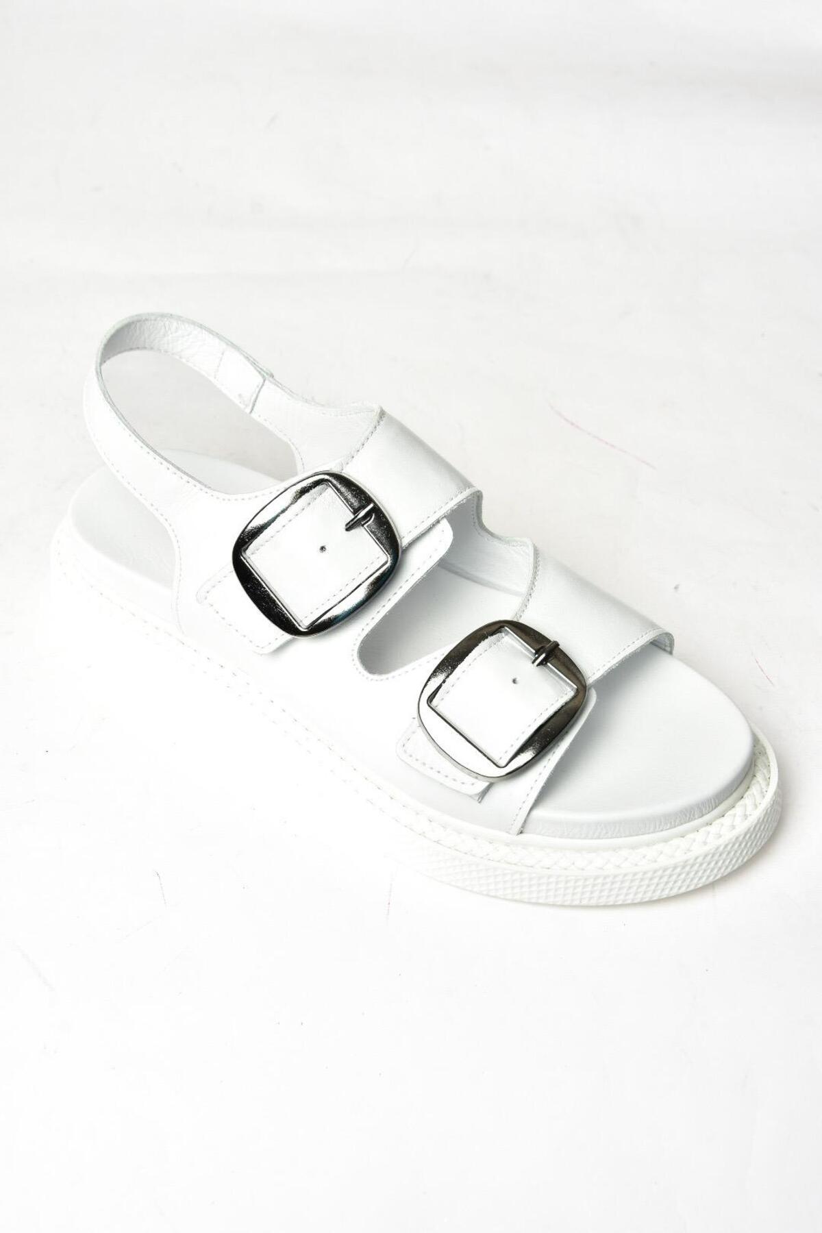 صندل زنانه سفید Fox Shoes | P5400328 اورجینال - تصویر 8