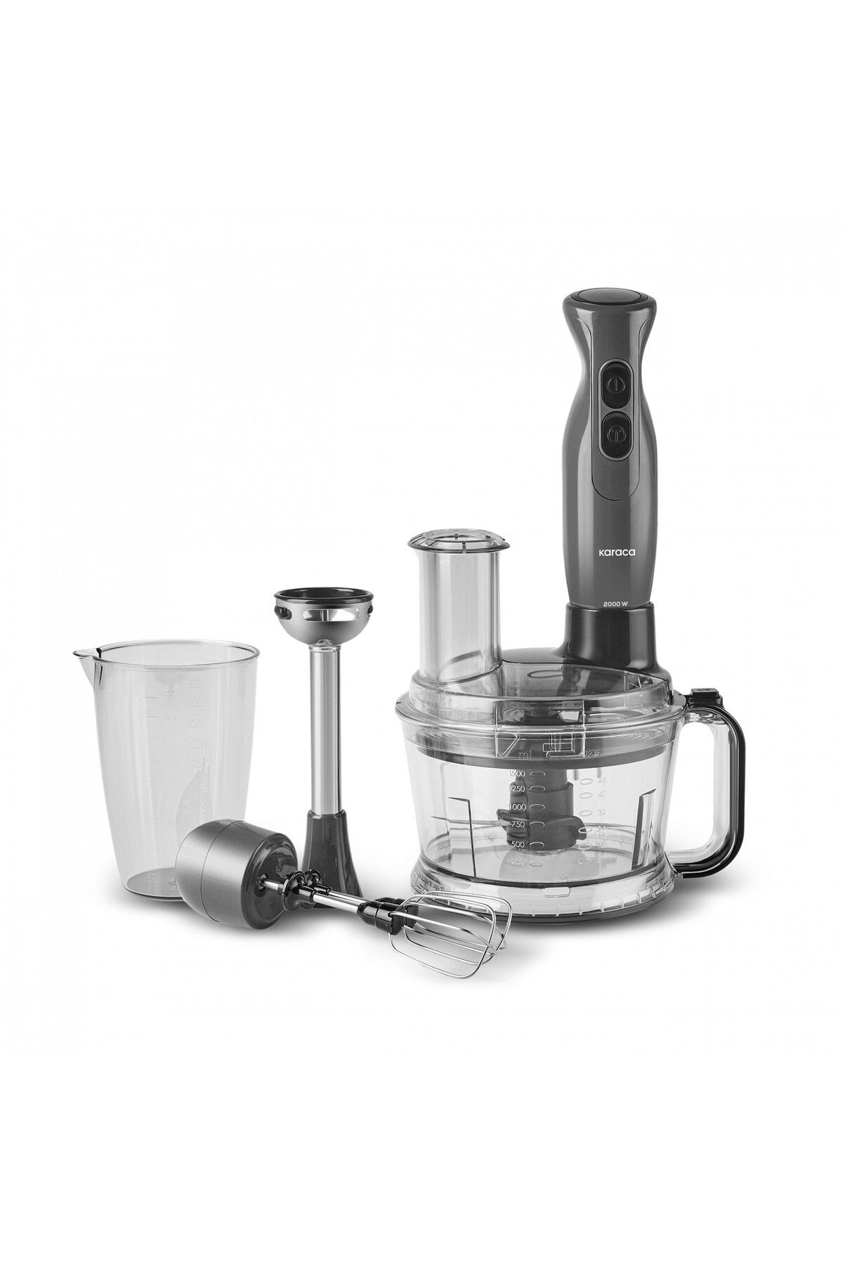 Karaca-6 in 1 Ice Breaking Whisk Multipurpose Smoothie Food Processor with Slice 2000W 3
