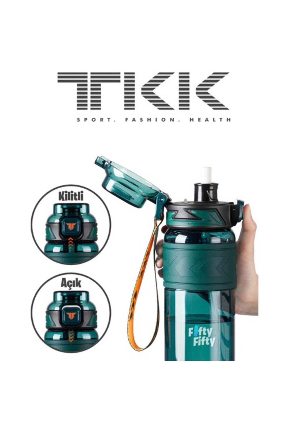 Vagonlife-Tritan Flask T-1019 600 ml - Dark Green with Straw 4