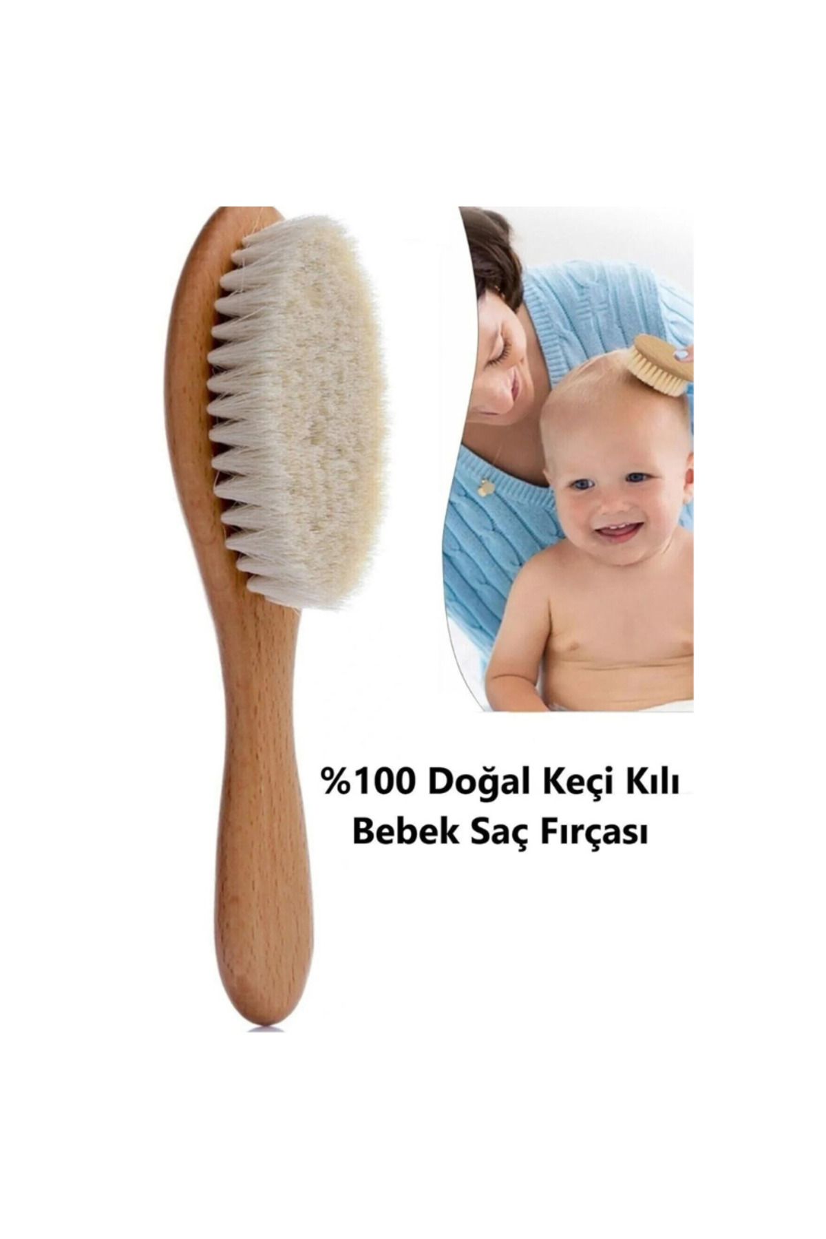 CNGZSHOP-Baby Hair Brush and Lemon Tree Comb Set Newborns, Children's Natural Goat Hair Comb Brush 3