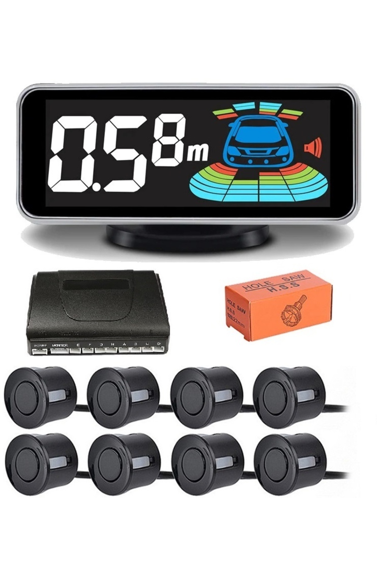 WİNOXX Ön Arka Park Sensörü 8  uyumlu Lensli Türkçe Konuşan (Siyah Sensör) ACIKLAMAYI OKUYUNUZ!