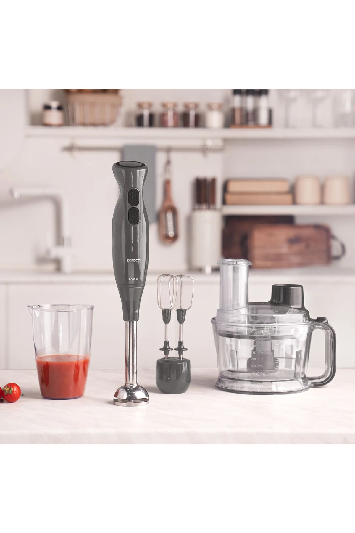 Karaca-Pro Chopper Ice Breaking Whisk Multipurpose Food Processor with Slice Function 2000W 7
