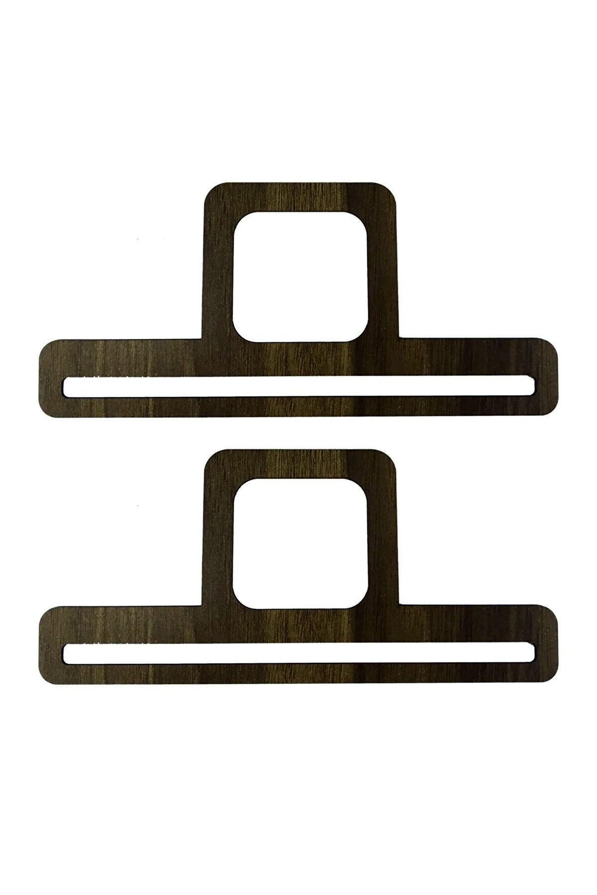 Wooden 3 Mm Mdf Bag Handle Walnut (2 PAIRS) Square Handle ( 27 X 13 ) Cm