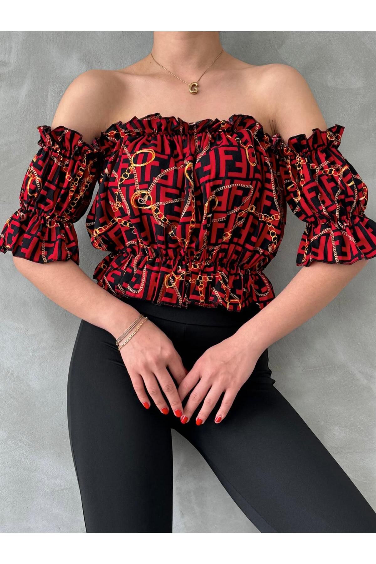 oshebu-Women's Rubber Detailed Madonna Blouse 2