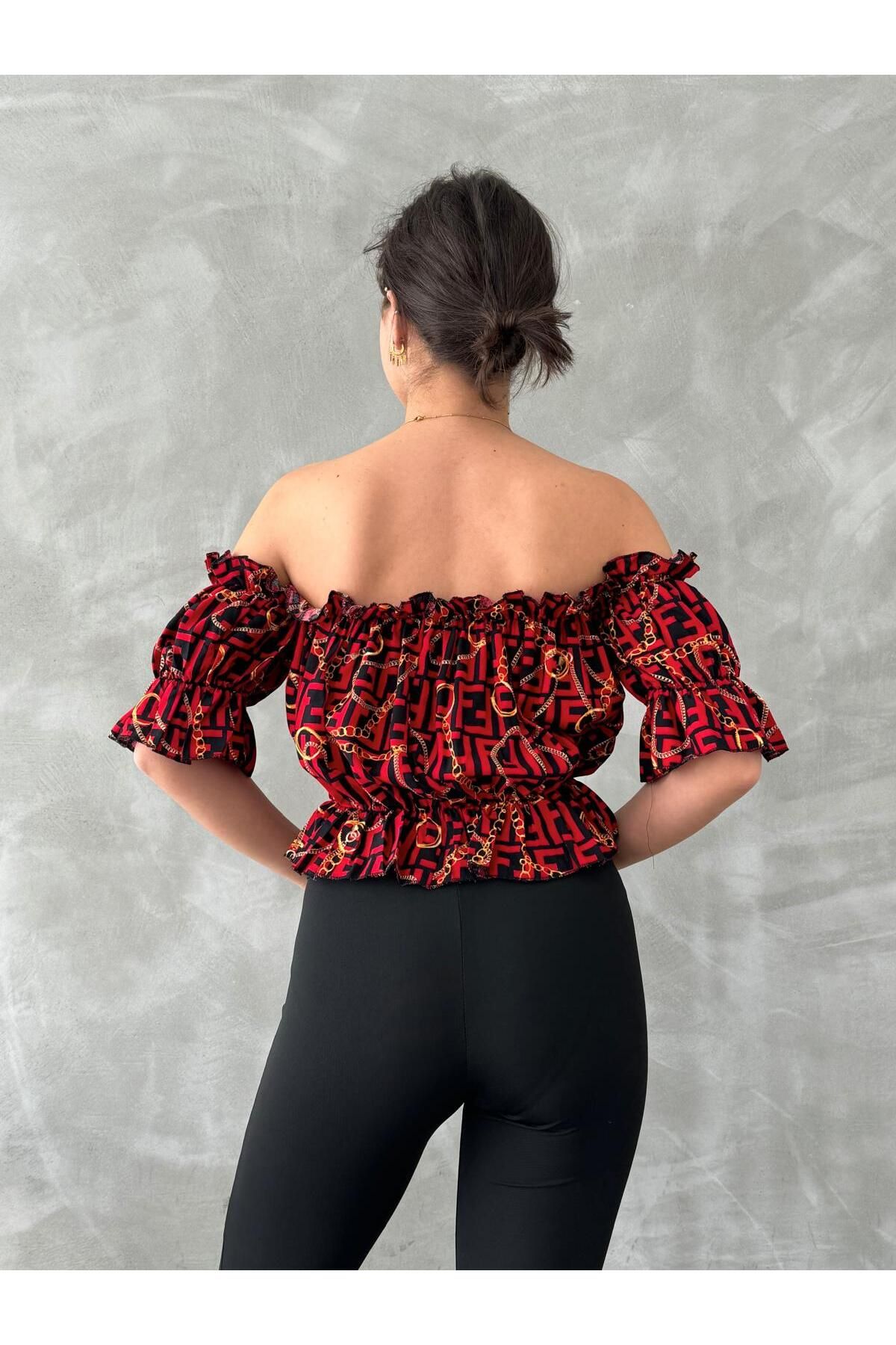 oshebu-Women's Rubber Detailed Madonna Blouse 6