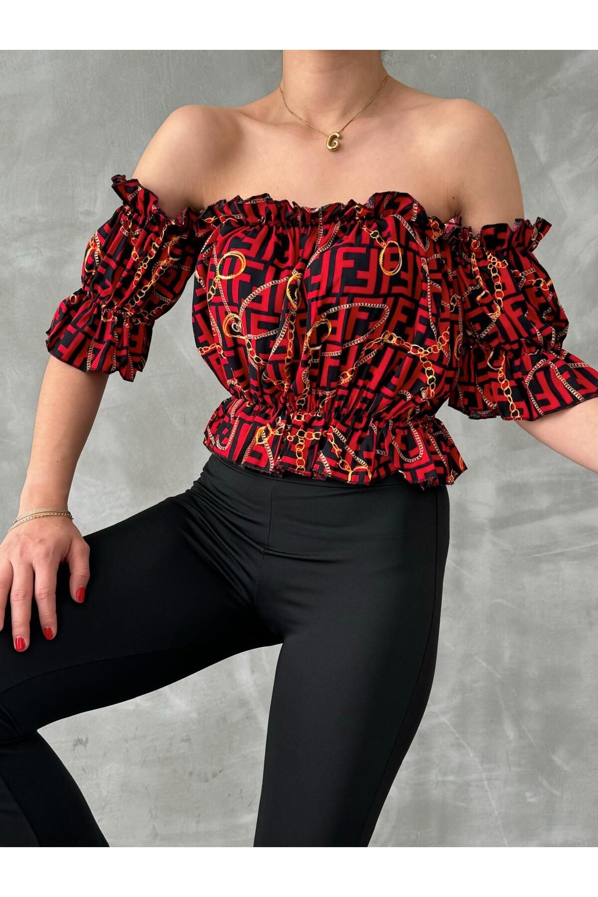 oshebu-Women's Rubber Detailed Madonna Blouse 3
