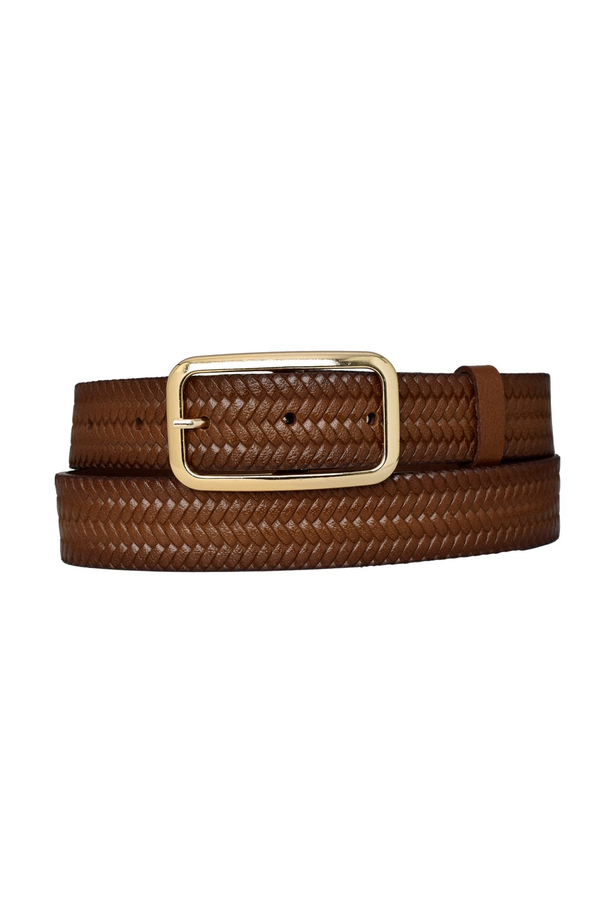 GoDeri-100% piele naturală, cu model maro, curea de damă de 3 cm cu cataramă de culoare aurie, centură pentru pantaloni, 3 cmkdn50 5