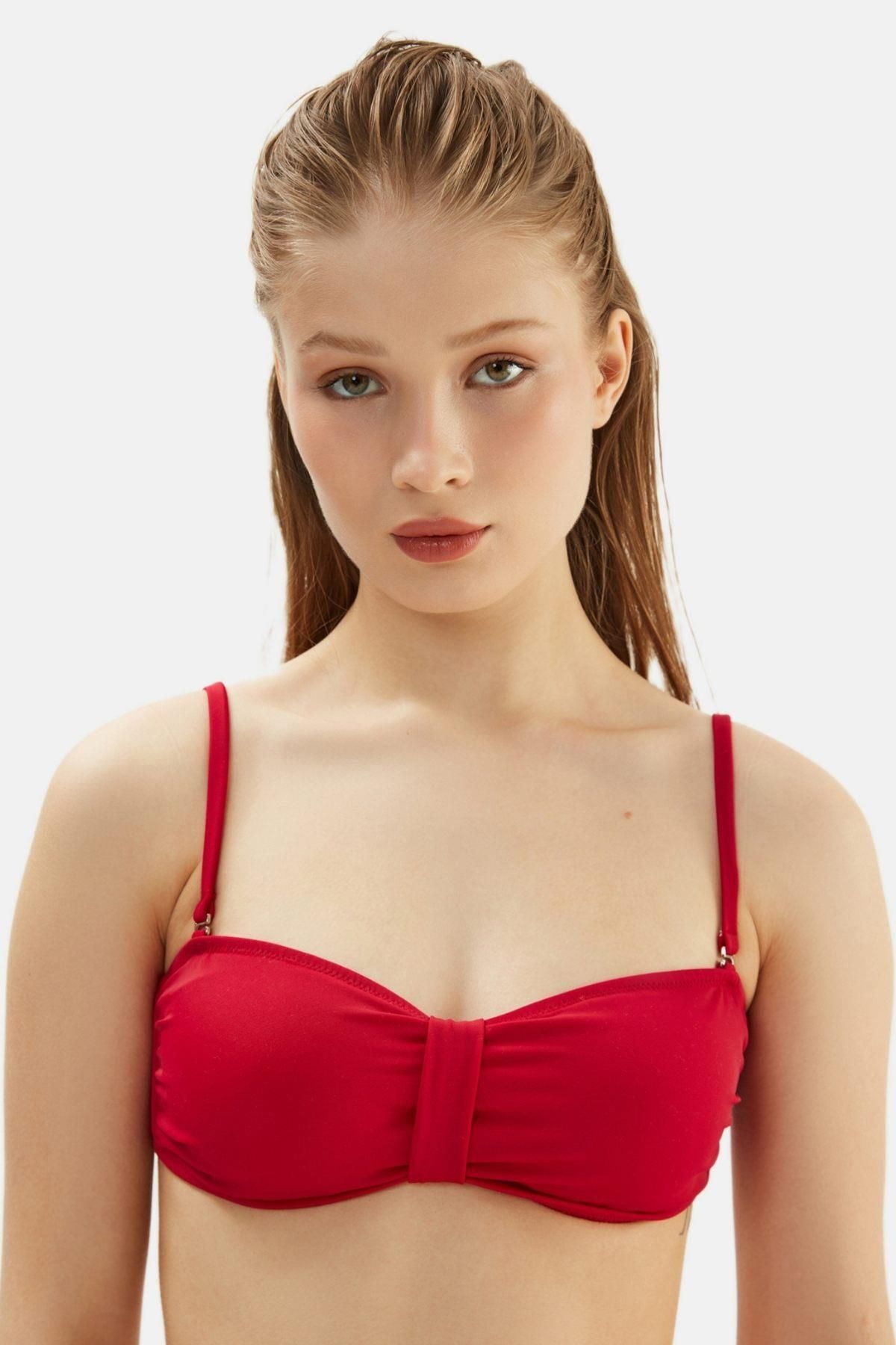 Eros-Czerwony damski top bikini bez ramiączek 2503 2