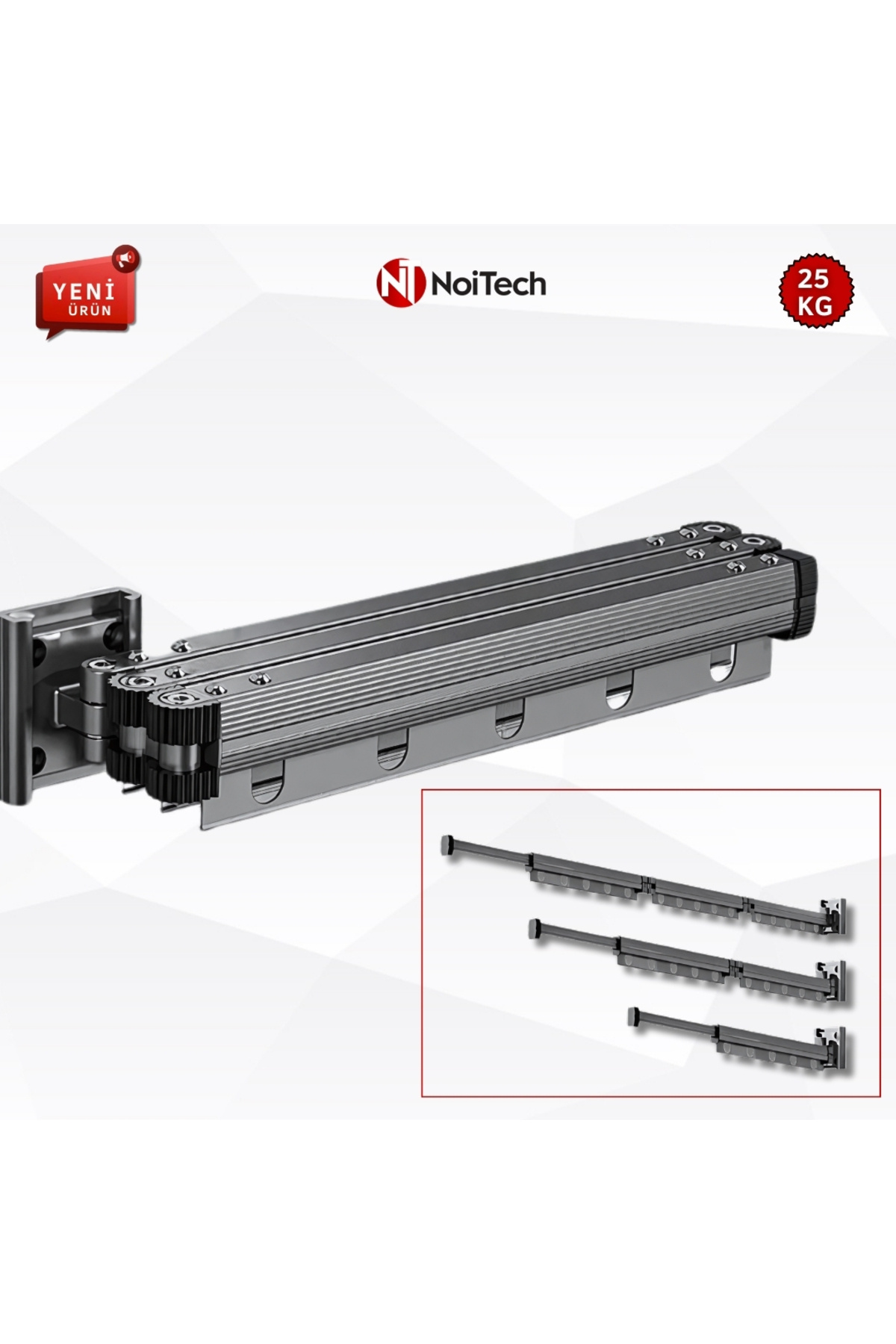 Noitech Alüminyum Dübelli Modern Çamaşır Kurutma Askılığı 126cm ...