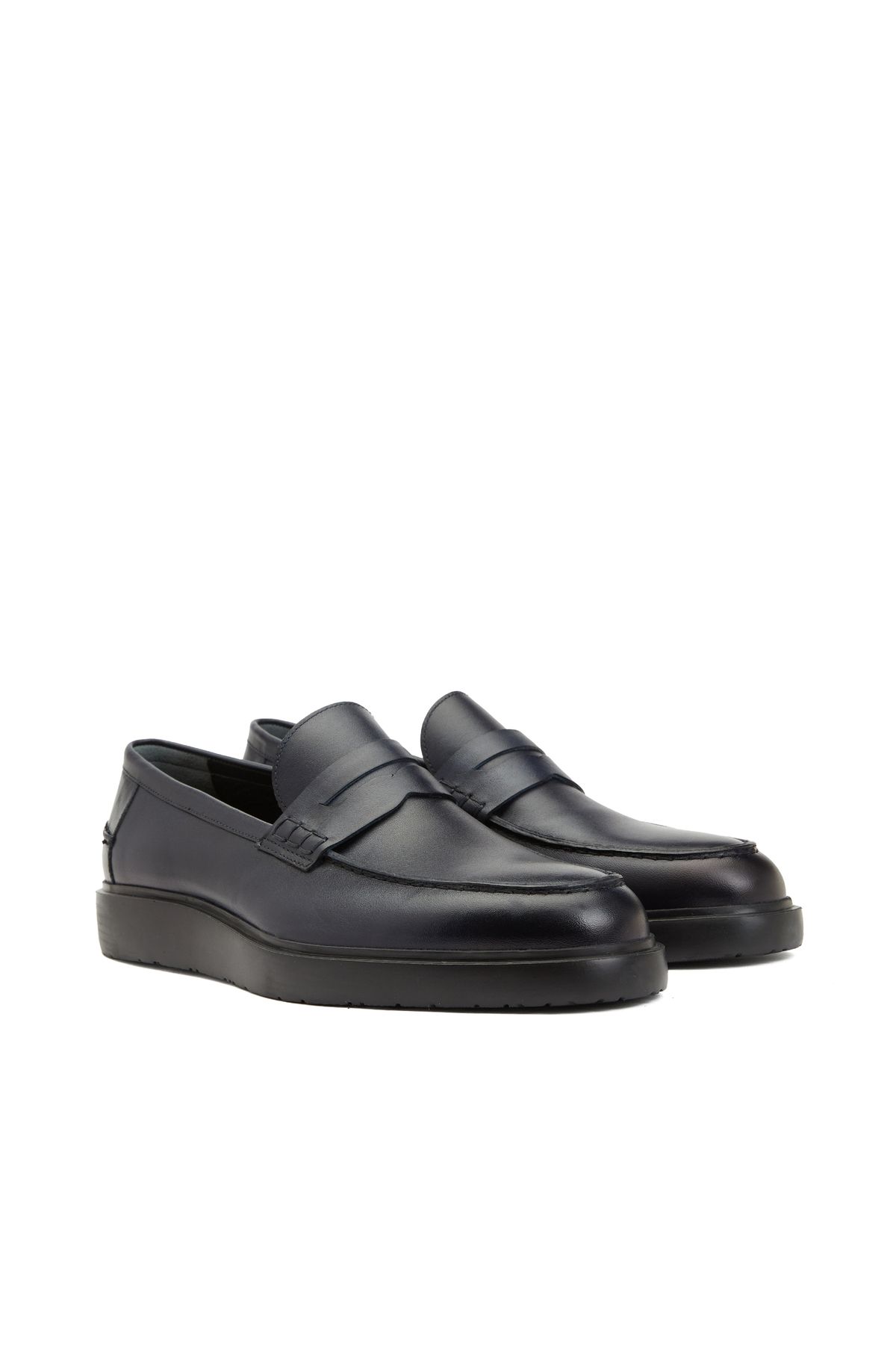 لوفر آبی مردانه Loafer چرمی دریایی تیره Divarese