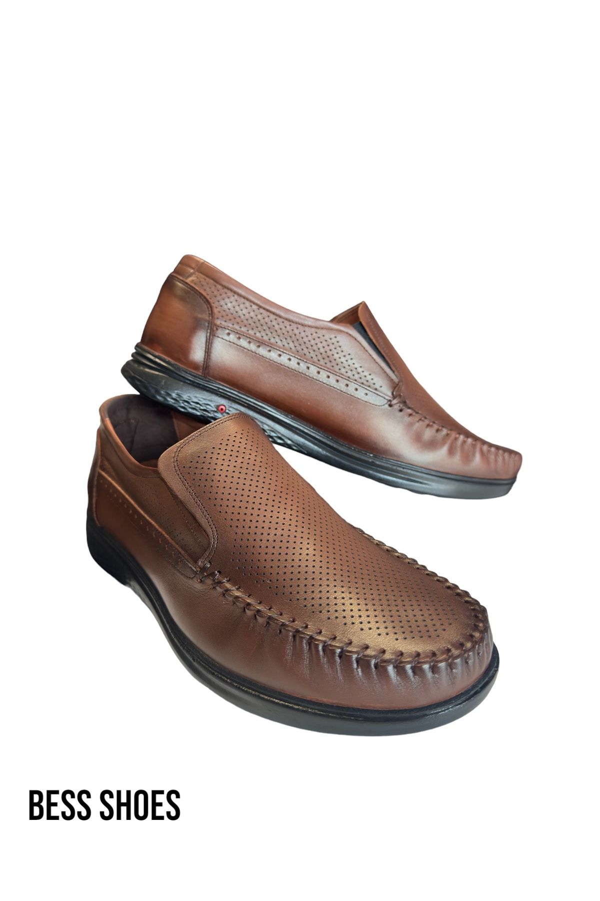 کفش های کژوال مردانه چرم واقعی تابستانی هوا که می تواند روزانه چرمی داشته باشد BESS SHOES