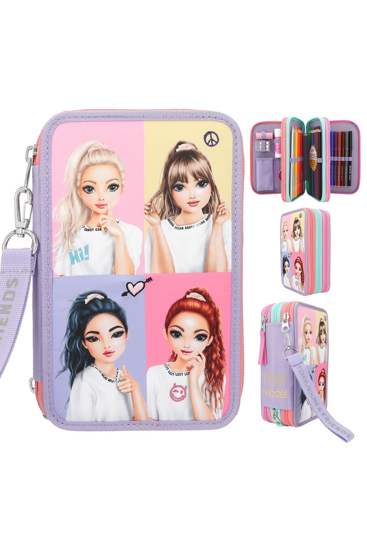 Top Model by Depesche-Top Model Snap Shots 3 Compartment Pencil Case 2
