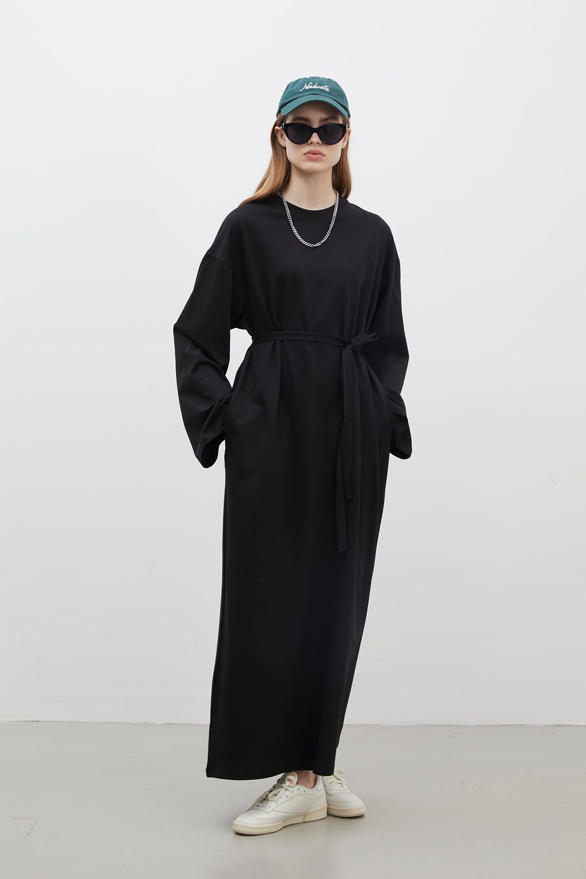 Manuka-OVERSIZE-BAUMWOLLKLEID SCHWARZ 5