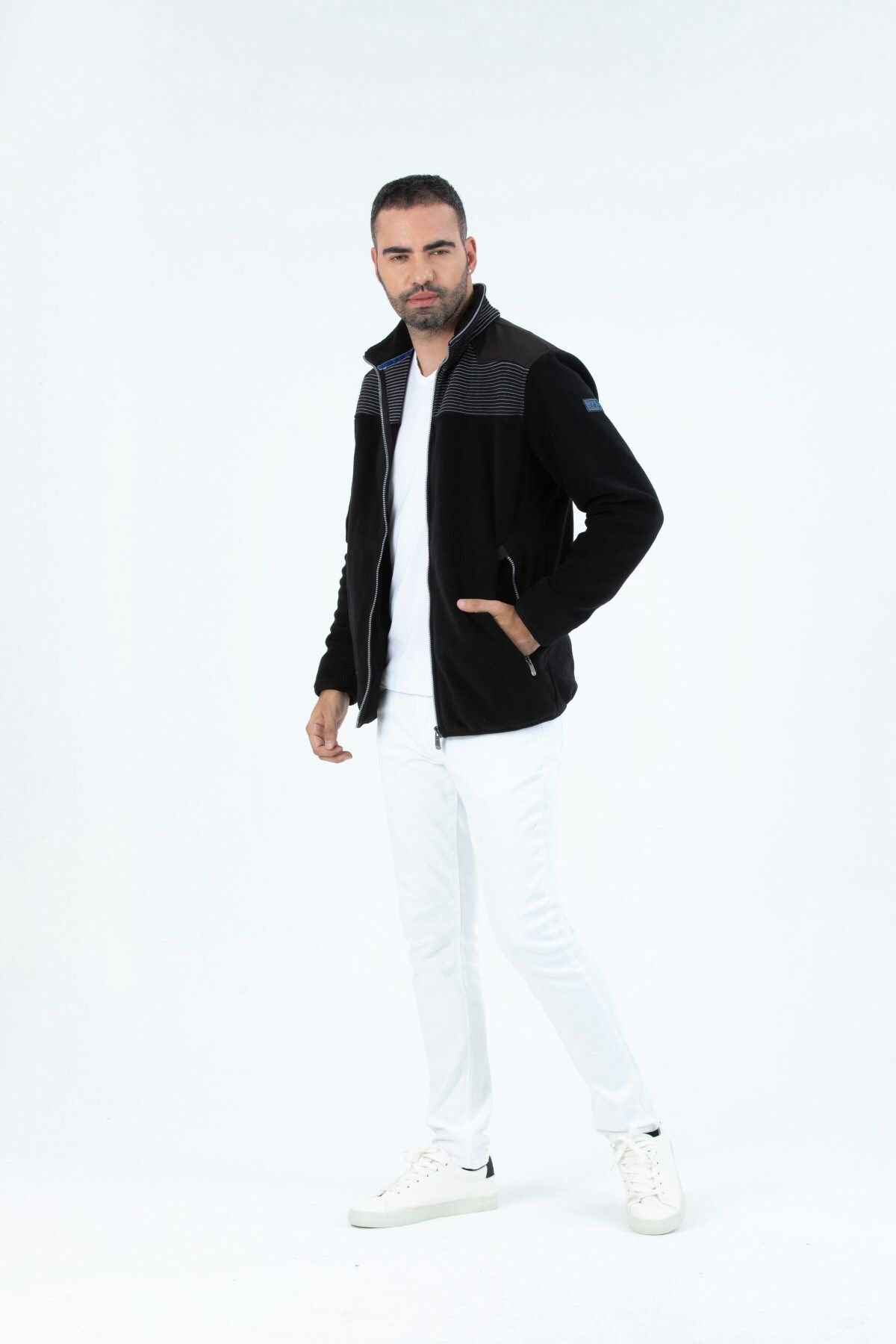G-FOX-Men's Anti-pilling Anti-pilling Cold Resistant Full Zipper Stand Collar Sweatshirt Fleece Jacket 7