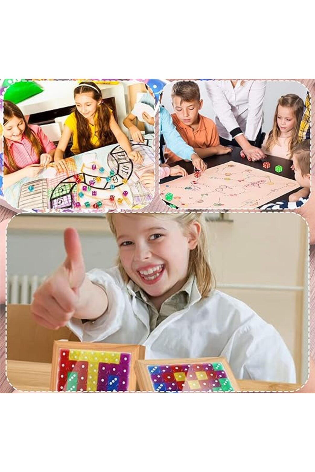 Limmy-4 Colorful Okey Dice and Table Games Dice 6