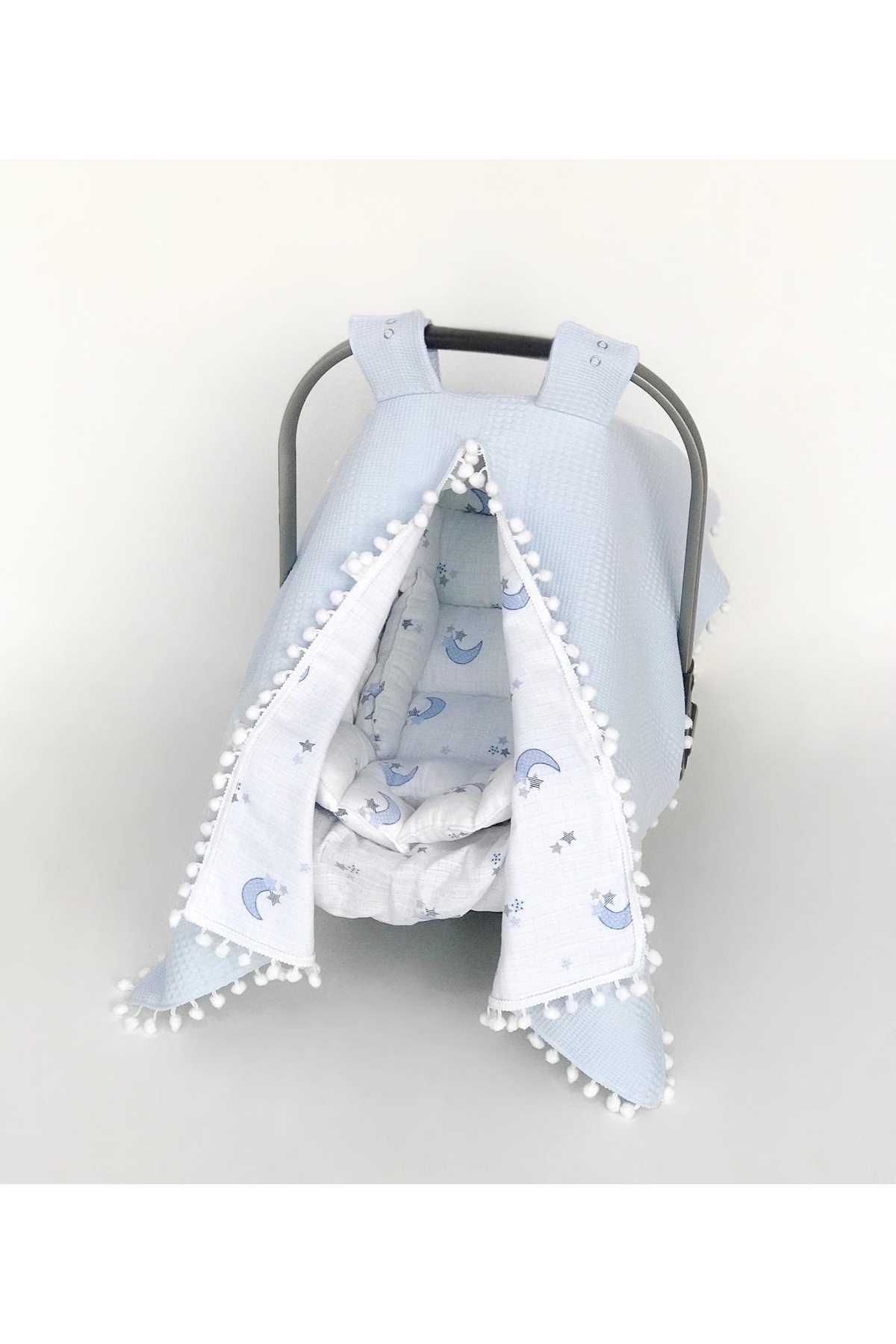 grow with muslin %100 Pamuk Çok Amaçlı Çift Katlı Müslin Puset Örtüsü/minderi Ve Kılıfı