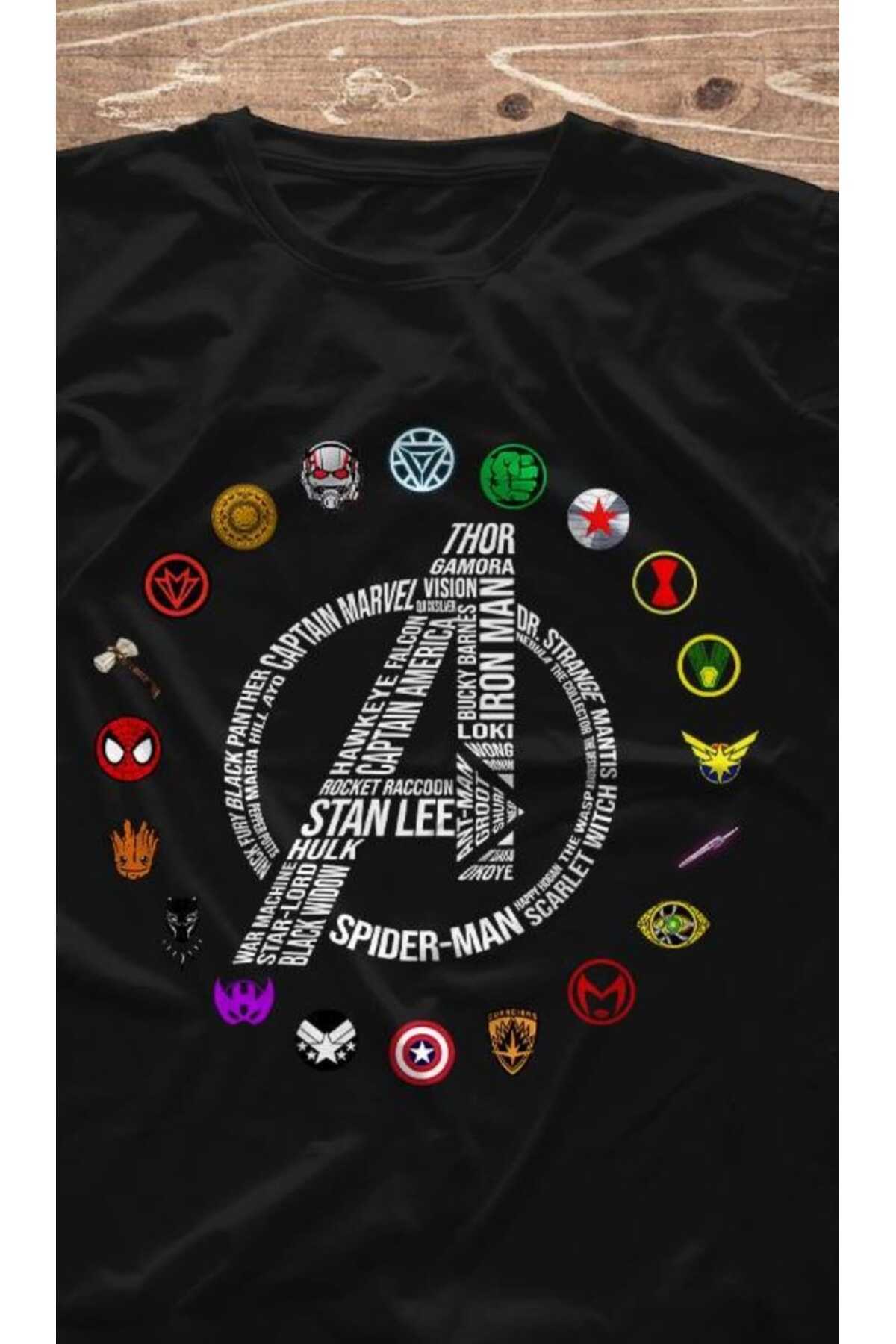 Elvino Marvel Baskılı Oversize Unisex Rahat Kalıp Tshirt görsel 3