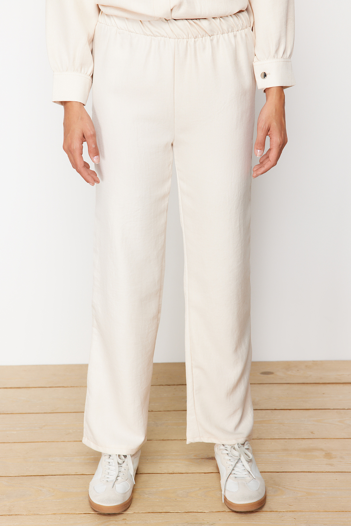 Trendyol Modest-Kővászon Aerobin hosszú szőtt alsó-felső szett TCTSS24US00081 5