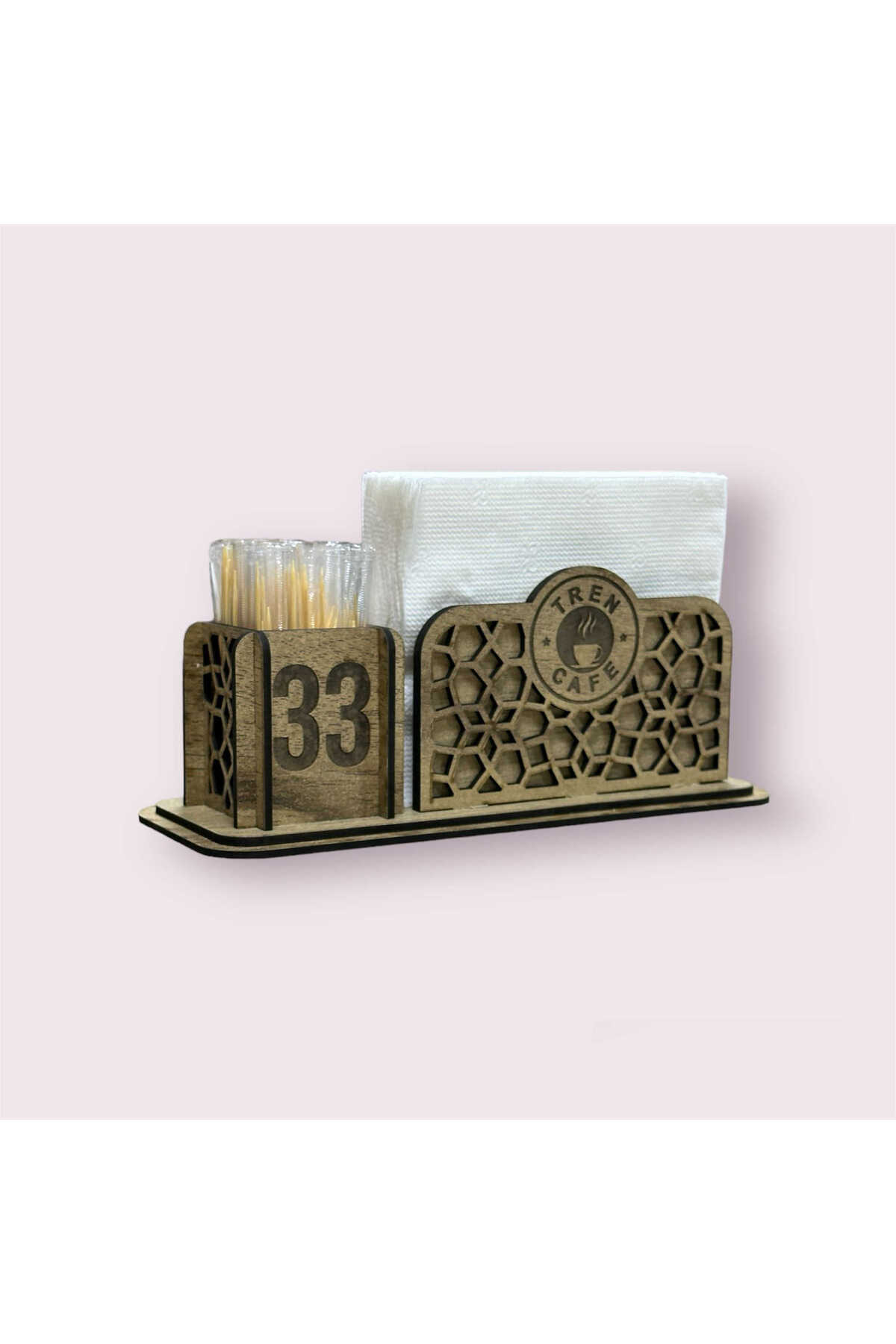 Decorative Wooden Café Table Top Napkin Holder for Restaurant and Hotels MDL 7