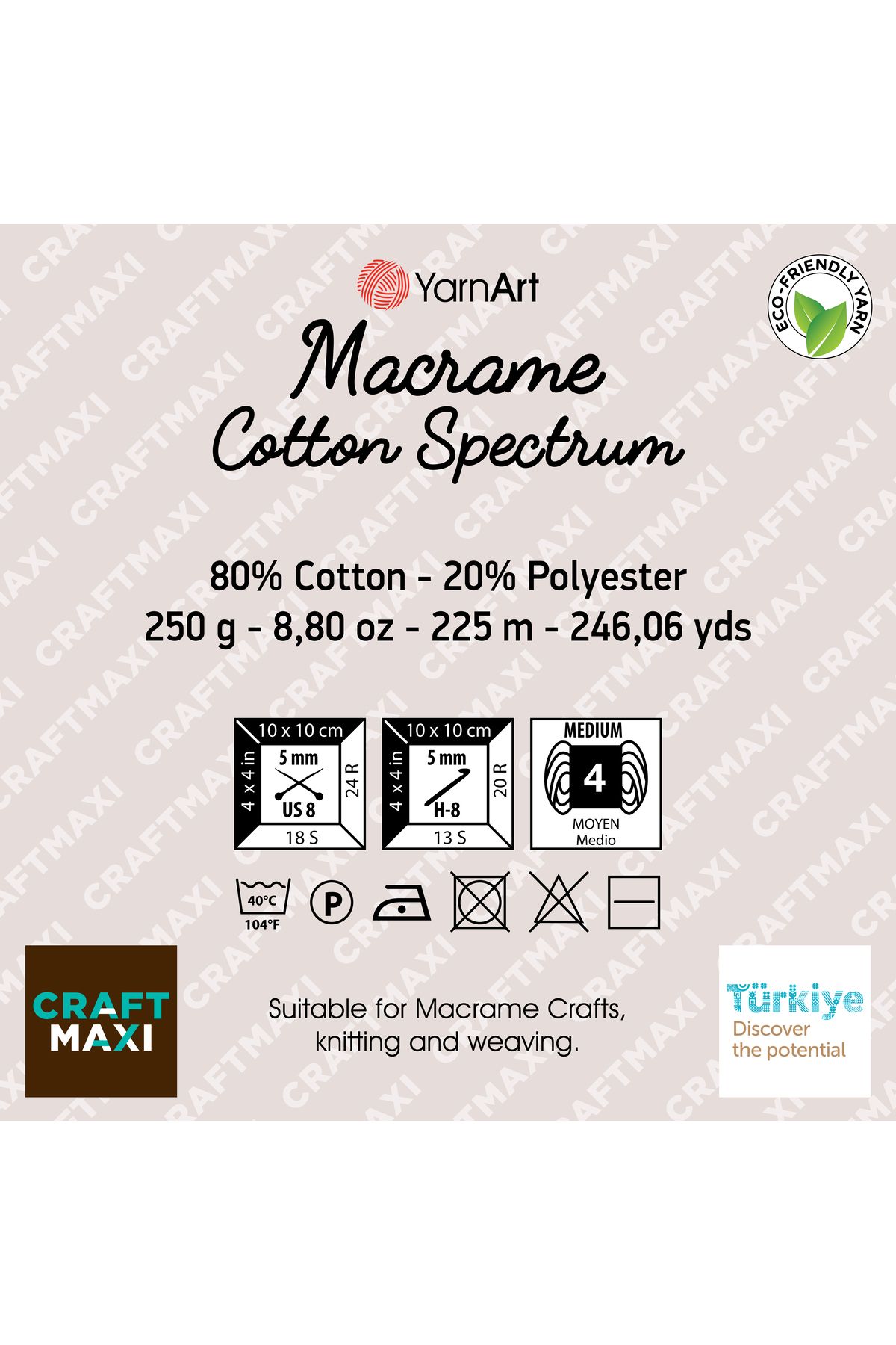 Yarnart-Macrame Cotton Spectrum - Macrame Hand Knitting Rope Ebruli-1314 2