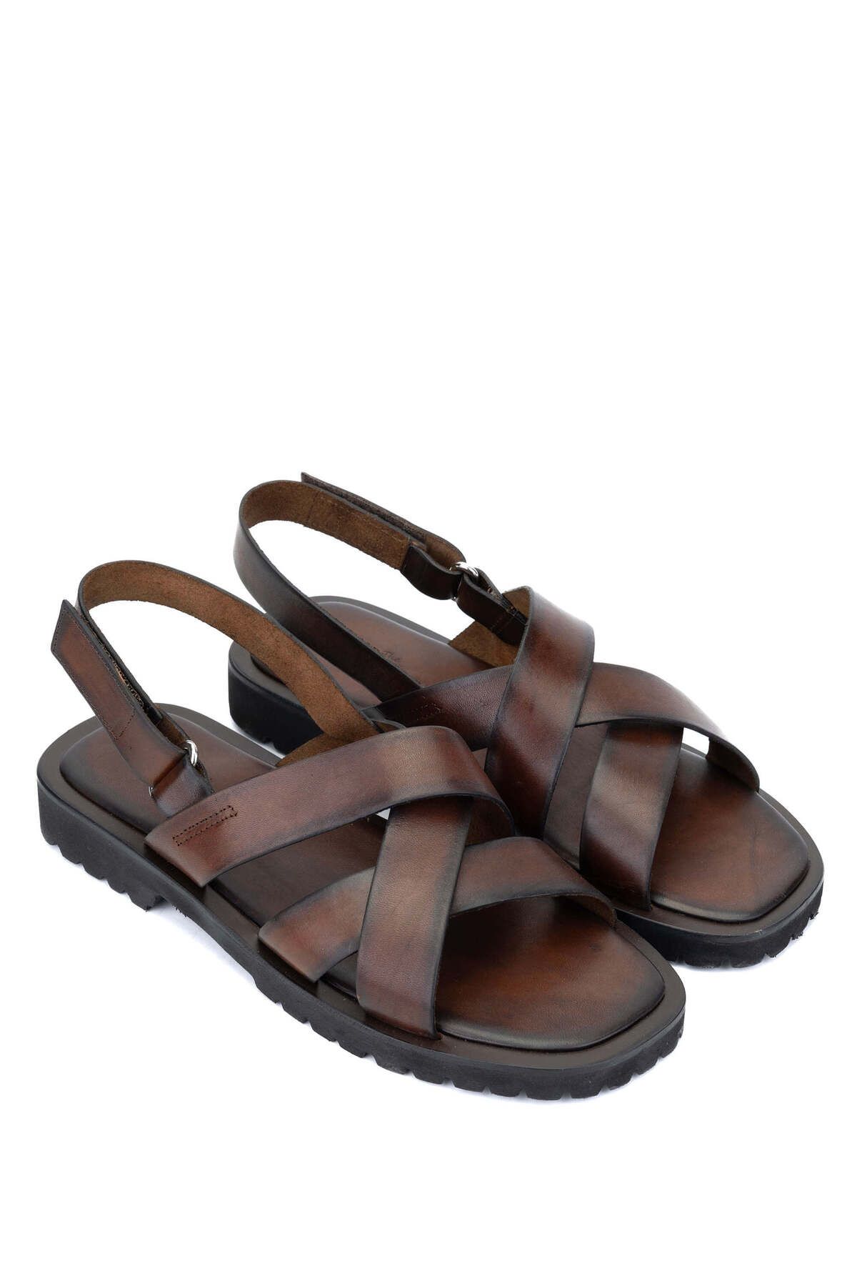 صندل تخت چرم مردانه چرم اصل Sandals Factory