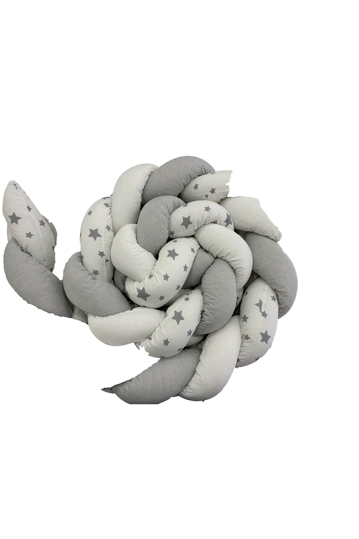 Mini Baby Tek Örgü Koruma Ve Süs Yastık Gri-beyaz