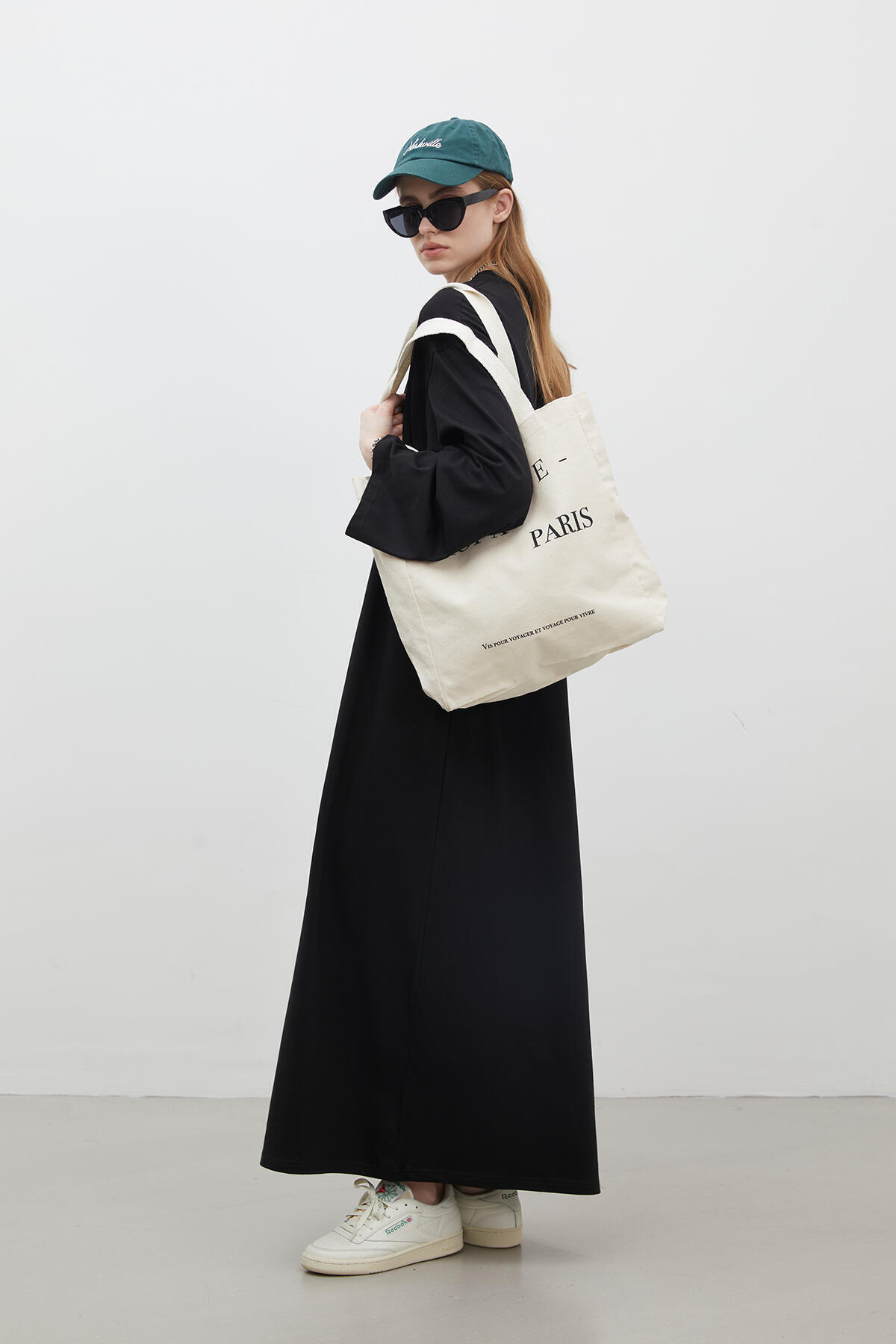 Manuka-OVERSIZE-BAUMWOLLKLEID SCHWARZ 2