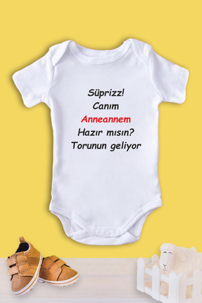 yogibabykids Sürpriz anneanne hazır ol torun geliyor temalı bebek zıbını