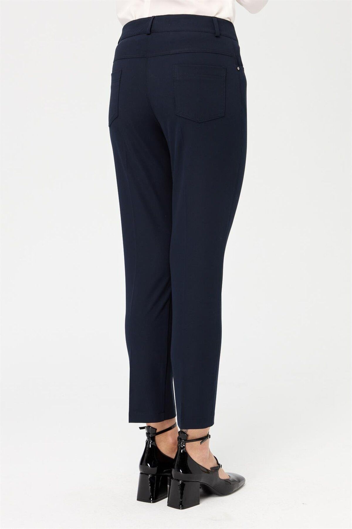 Esswaap-Pantaloni cu cinci buzunare bleumarin 4