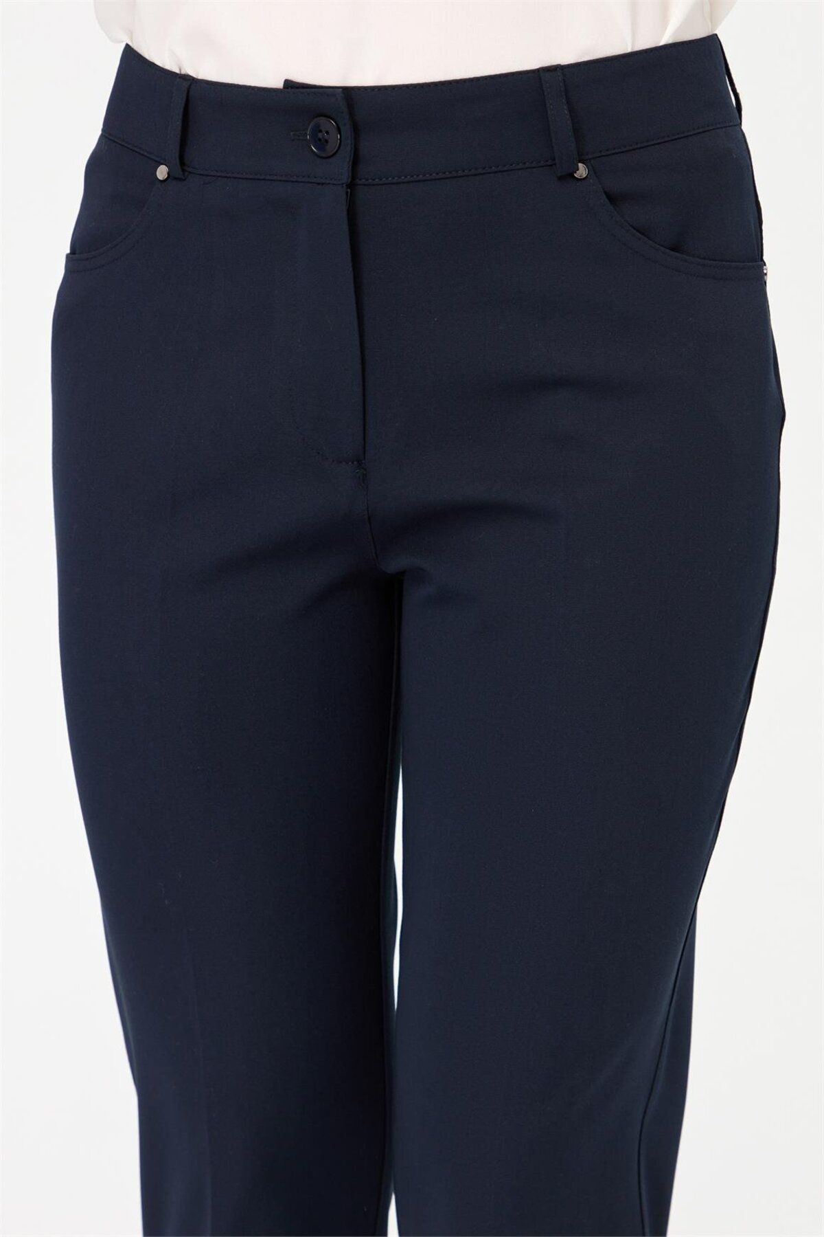 Esswaap-Pantaloni cu cinci buzunare bleumarin 3