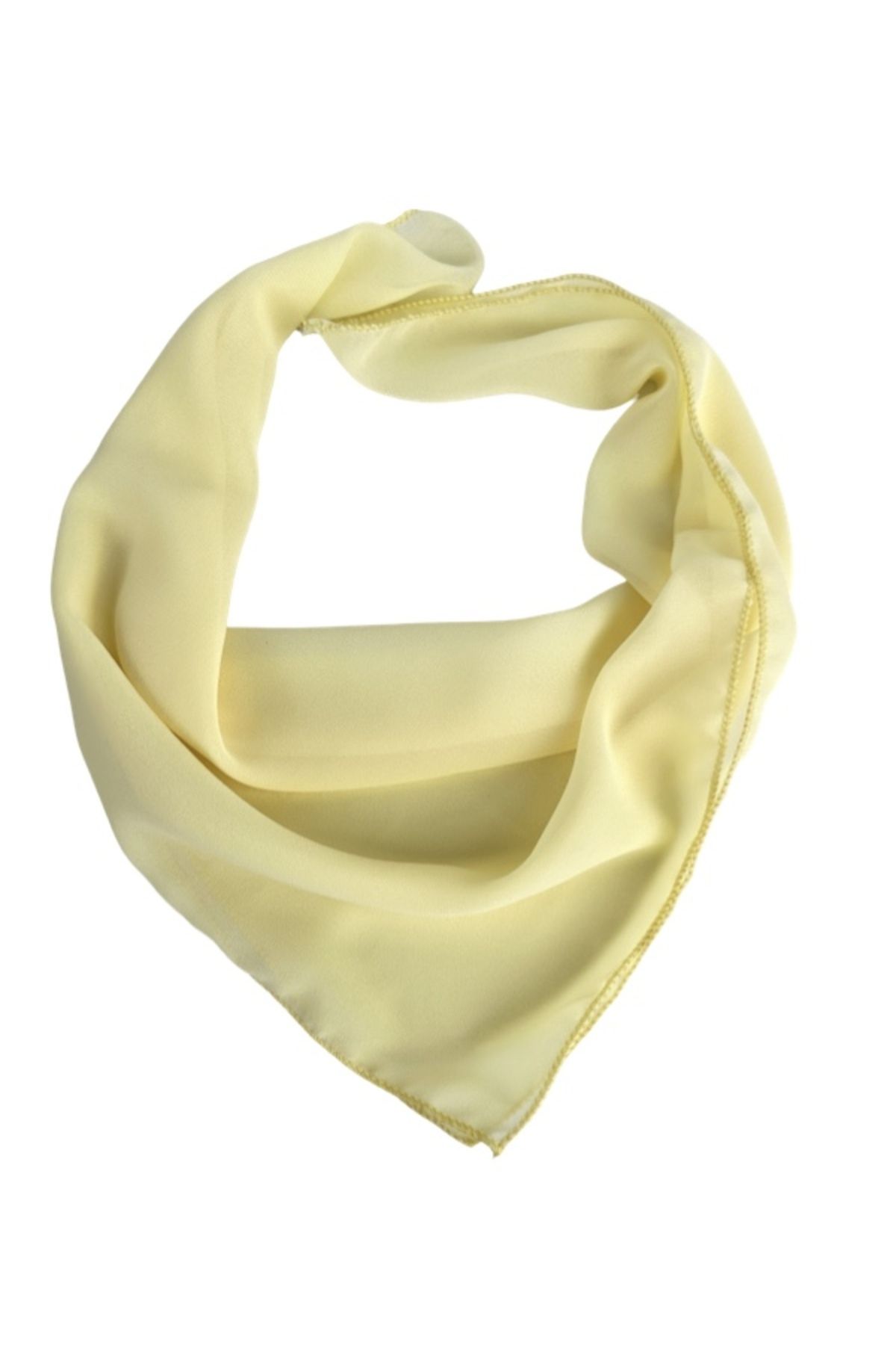 MAZEN-Lemon Yellow Plain Chiffon Scarf Multi-Purpose Accessory 45X45 2