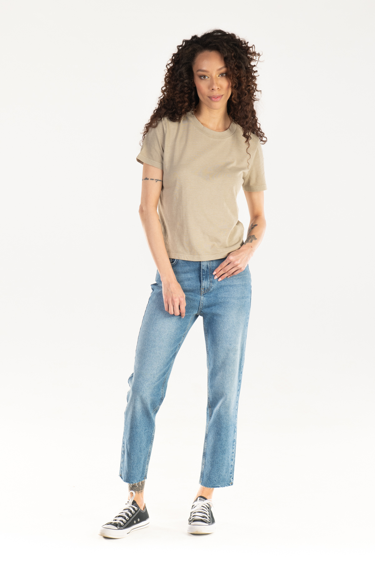 Women's Medium Blue Lycra Mom Jeans NOV24JE0002