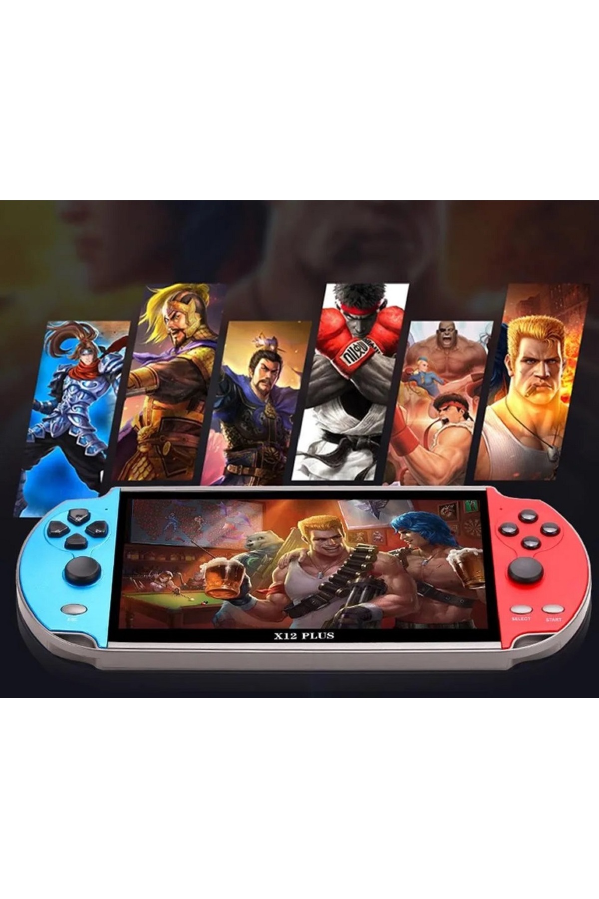 X12 PLUS 7'inç Uyumlu LCD HD Ekran TV Out 10000+ Oyunlu Arcade Retro Oyun Konsolu 3
