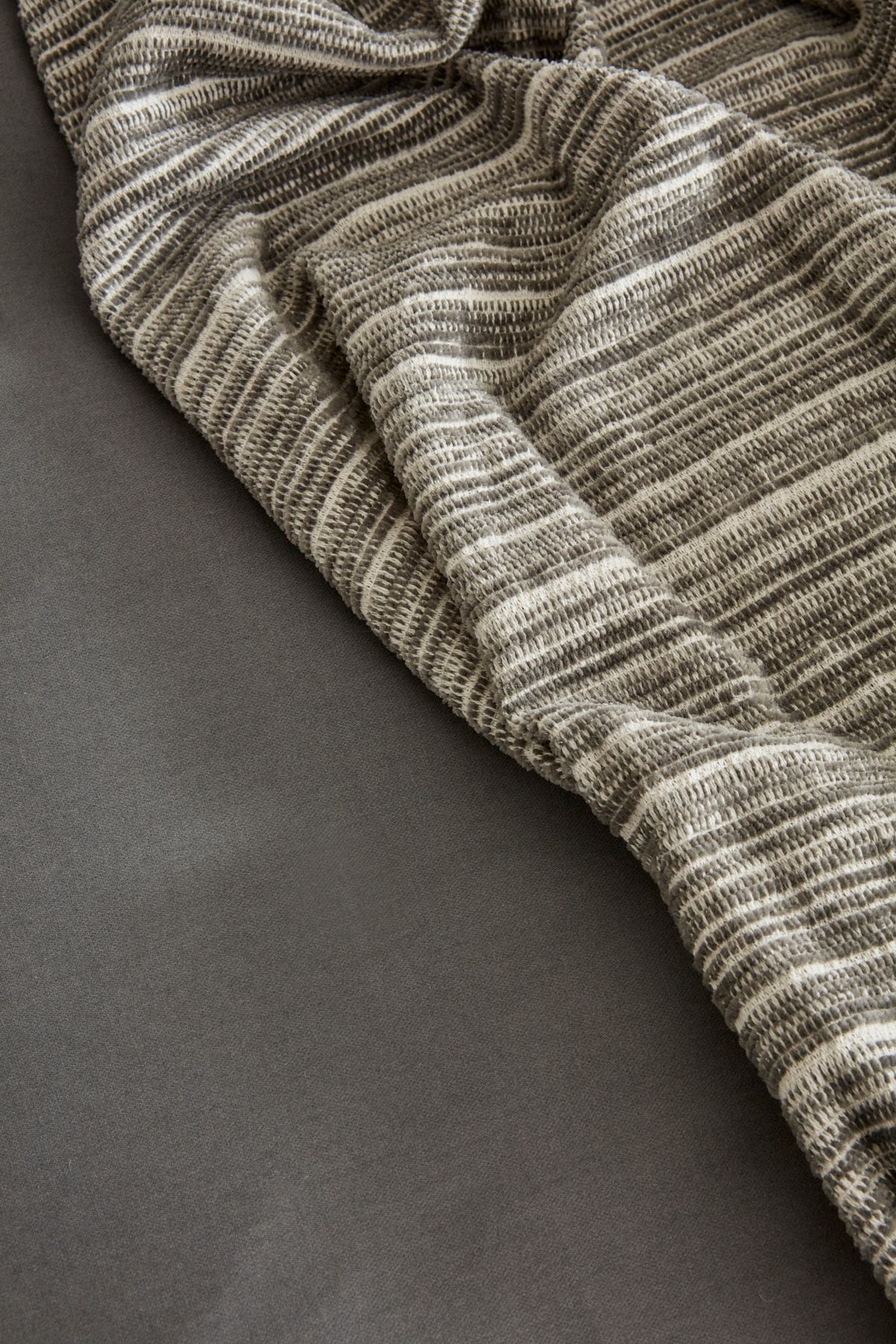 Karaca Home-Weena Gray Double Crepe Duvet Cover and Jacquard Pique Set 5
