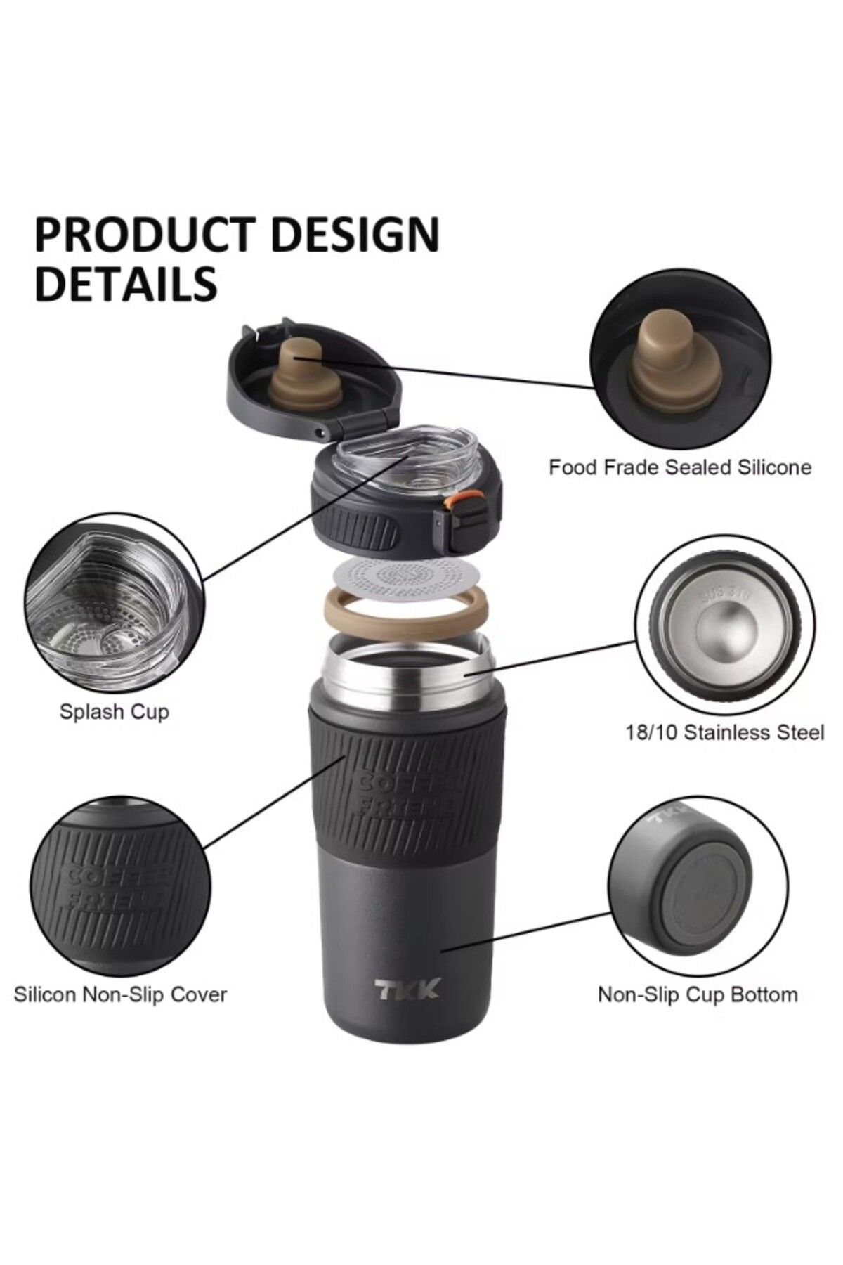 قمقمه و فلاسک سبز TKK T 2001 450ml Steel Thermos Fatara Vagonlife