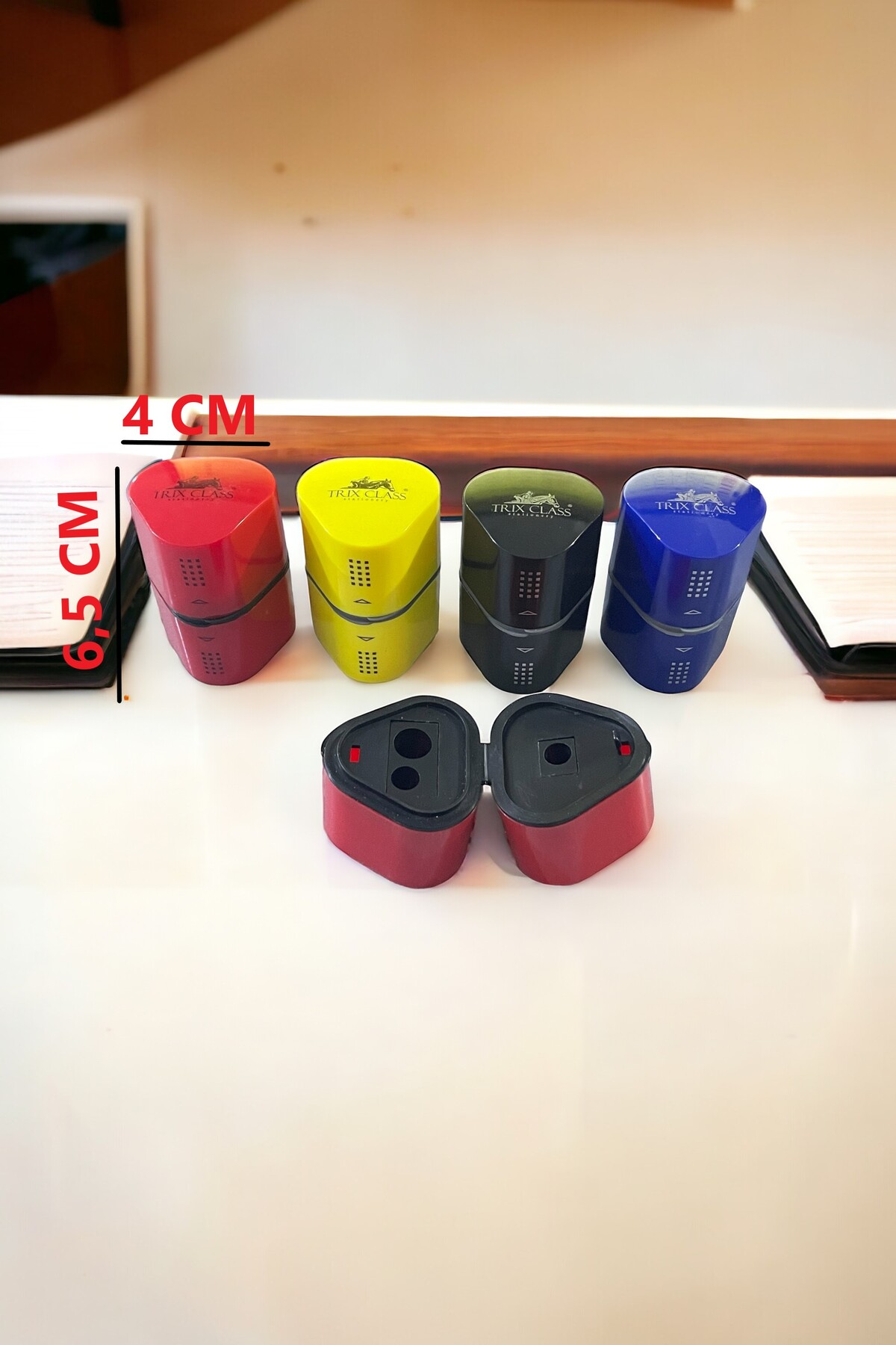 GÜZELYÜZ AVM 3 Delikli Kalemtıraş Çiftli ve Tekli Kalem Açacağı Kalemtraş Okul Kalem Boya Açacak 1 Adet