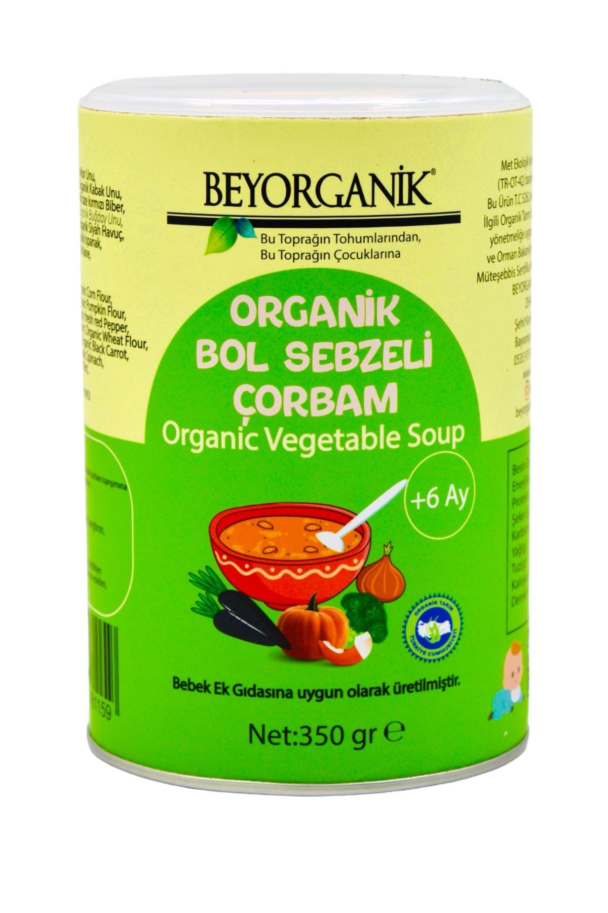 Organik Ek Gıda Bol Sebzeli Çorbam 350gr (PESTİSİT VE AFLATOKSİN ANALİZLİ)