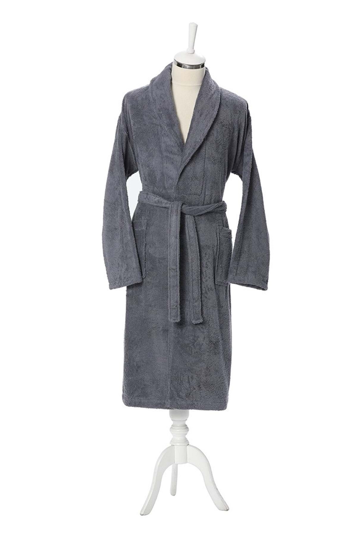 حوله تنپوش (روبدوشامبر) خاکستری مردانه BATHROBE SINGHY کلاسیک GREY اندازه XL Özdilek