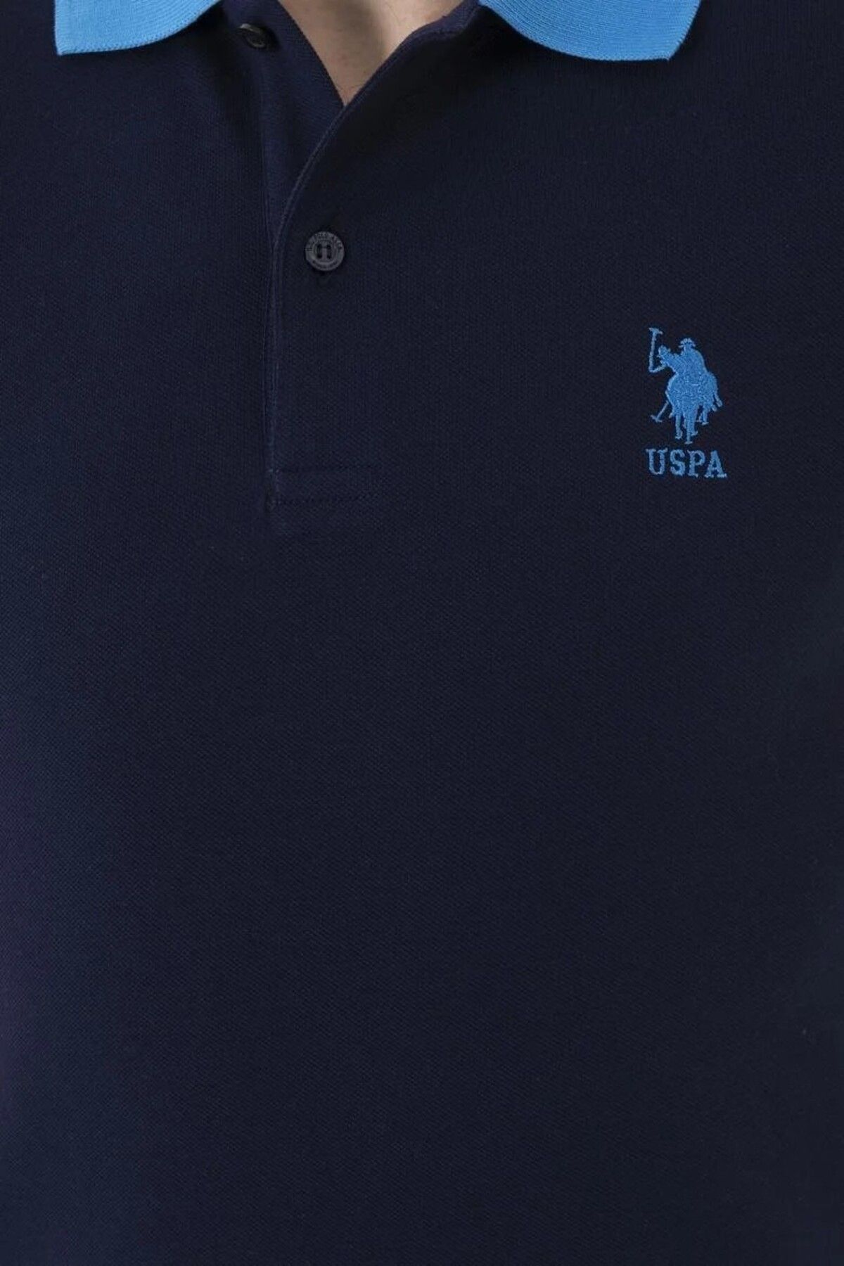 تی شرت یقه پولو آبی مردانه سفید اورجینال U.S. Polo Assn.