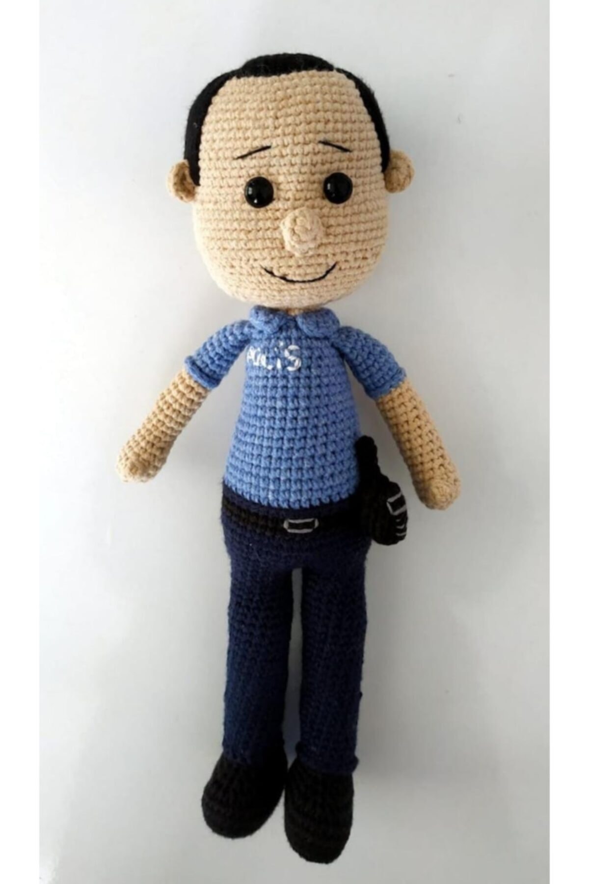 OYUNCAKPARK Telsizli Polis Bebek Amigurumi Organik Oyuncak fotoğrafı 2 (önizleme)